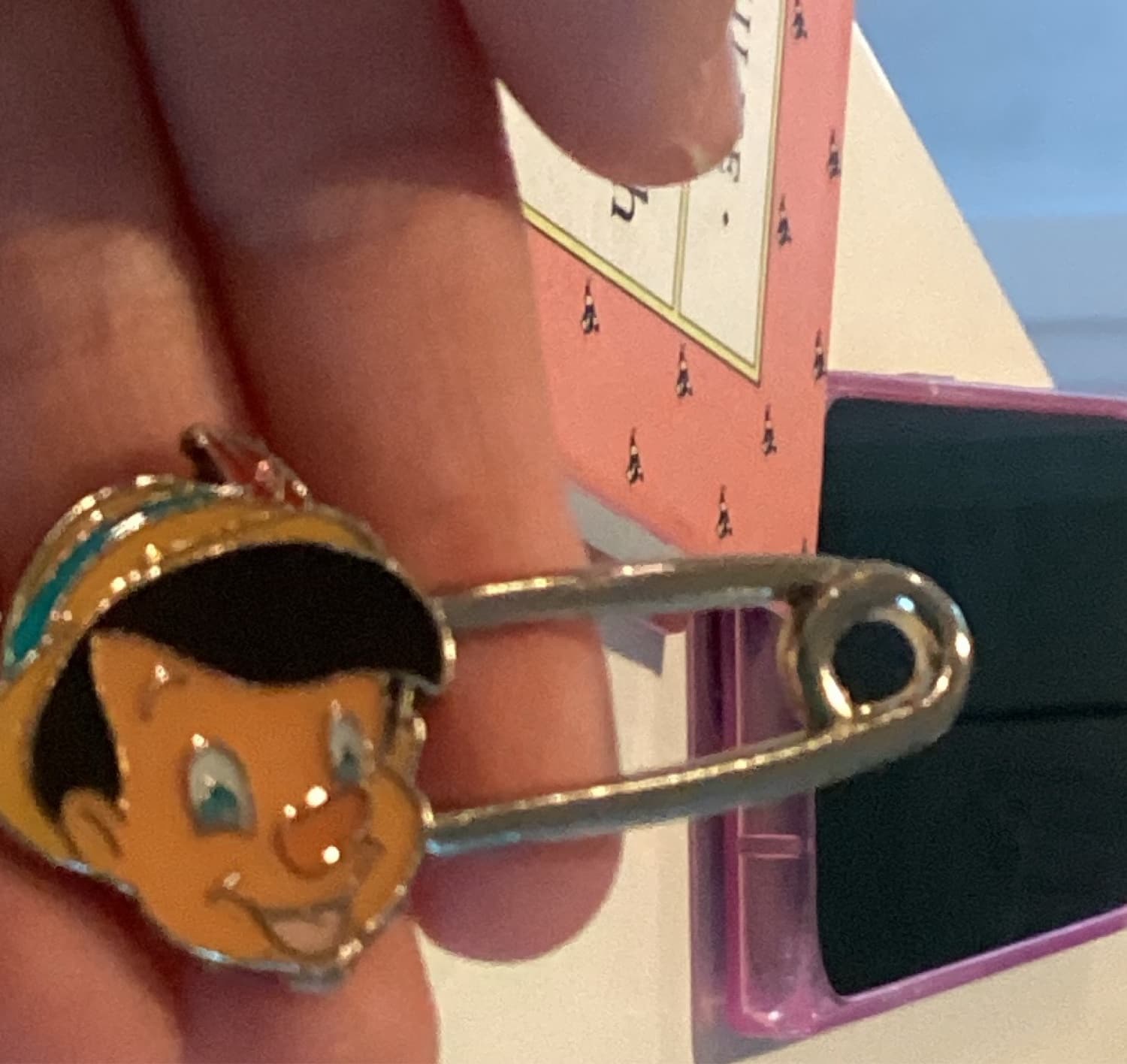 Pinocchio Safety Pin front