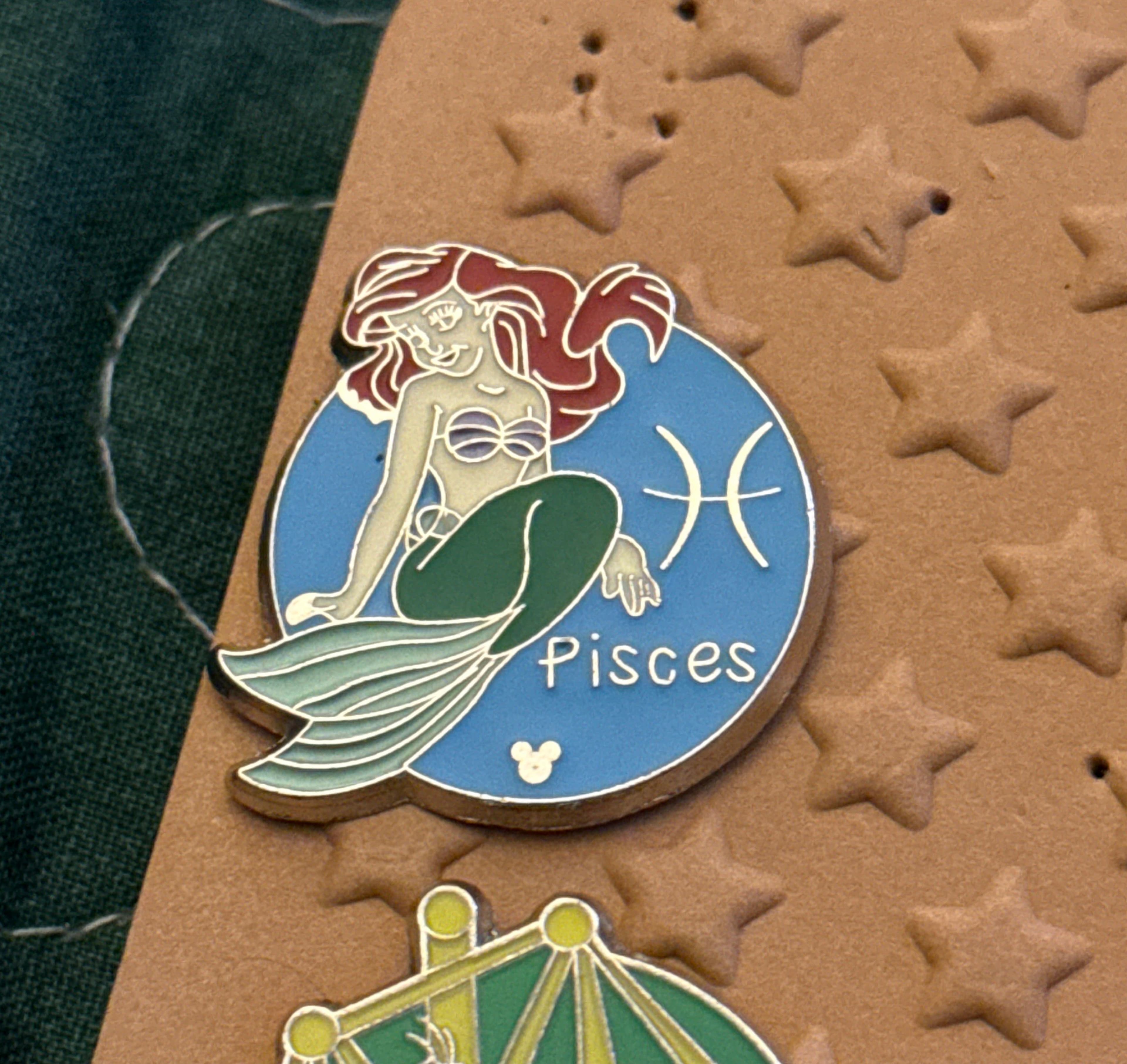 Ariel Pisces Zodiac Hidden Mickey Pin front