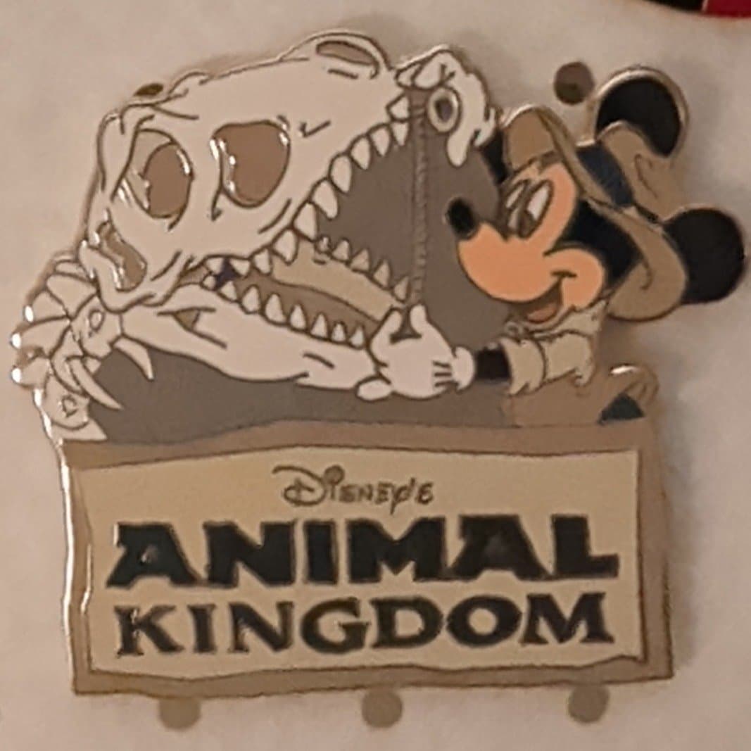 Mickey Measuring Dinosaur Skull