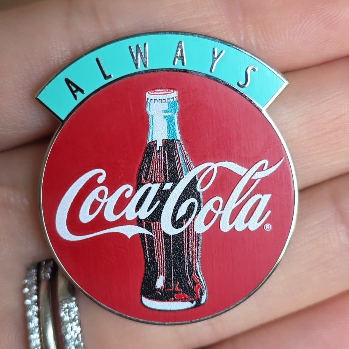 Coca-Cola Always Slogan Pin front