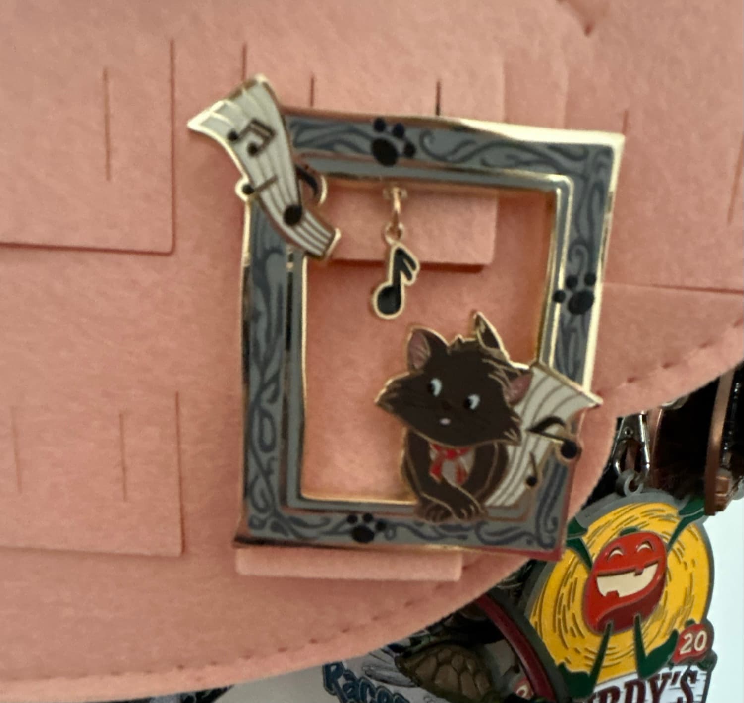 Berlioz in Frame with Music Notes Dangle Pin
