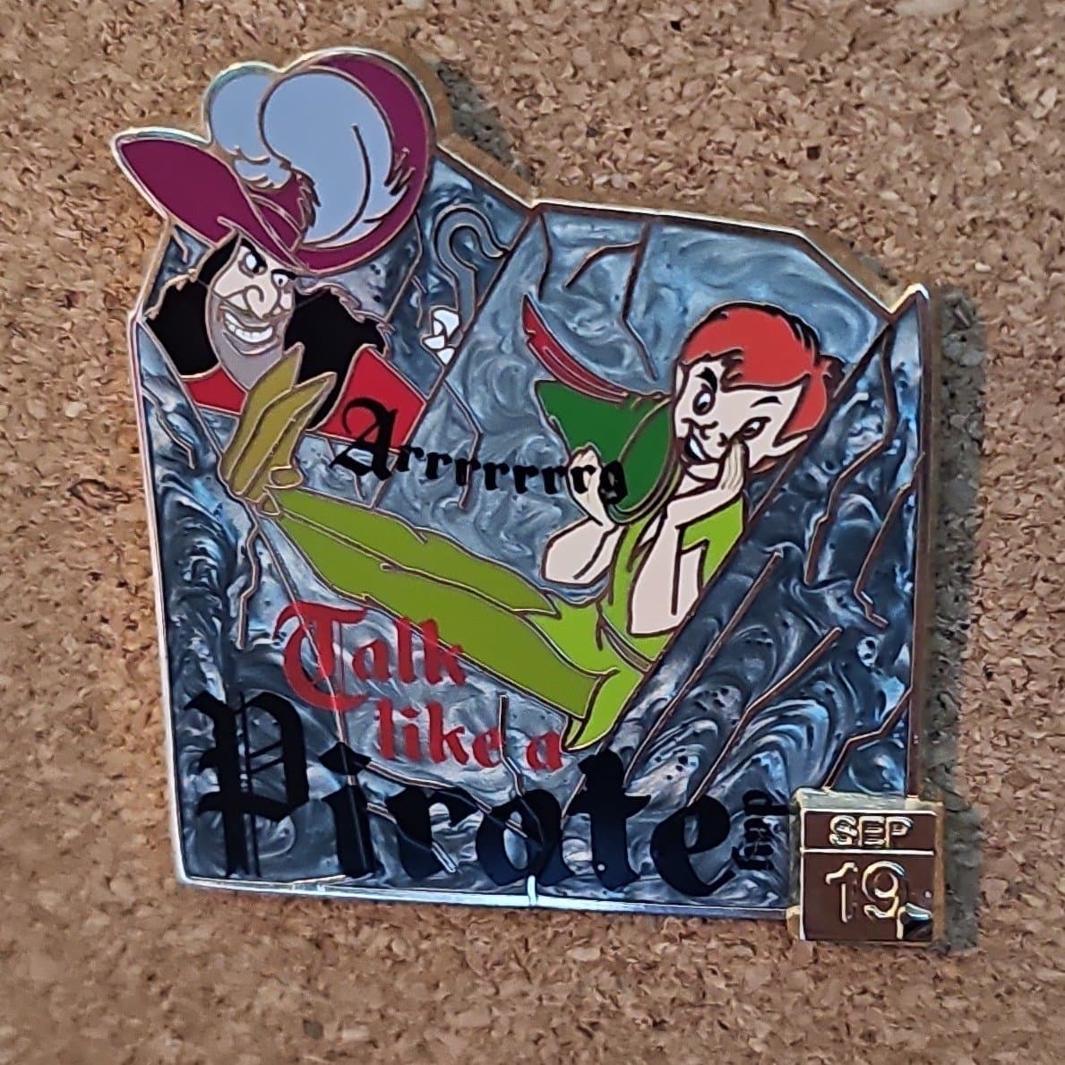 Disney Celebrate Today Talk Like A Pirate Day Peter Pan & Captain Hook Pin front