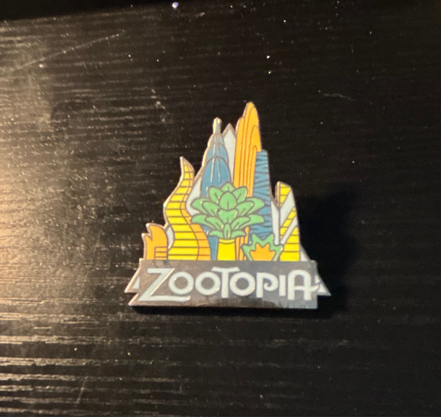 Zootopia Cityscape Logo Pin front