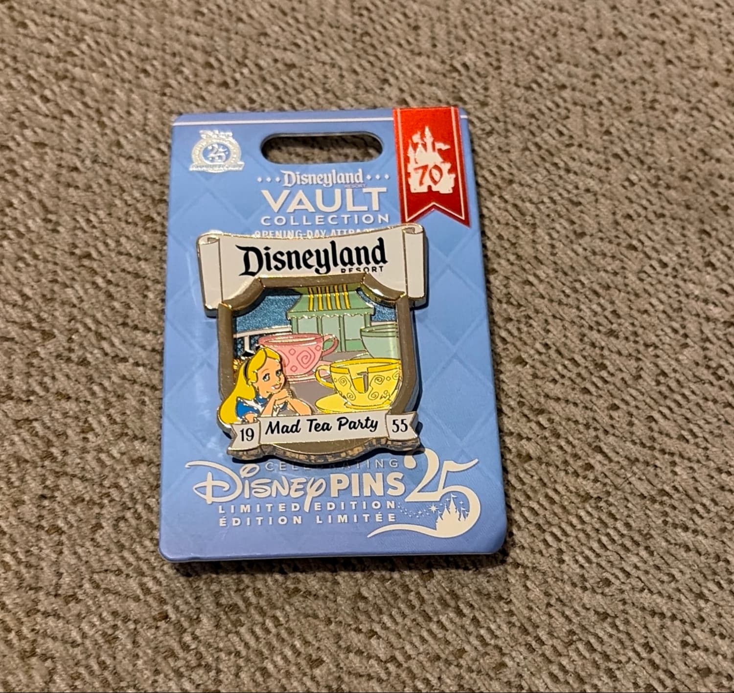 Disneyland Vault Collection Opening Day Attraction Alice in Wonderland Mad Tea Party Pin