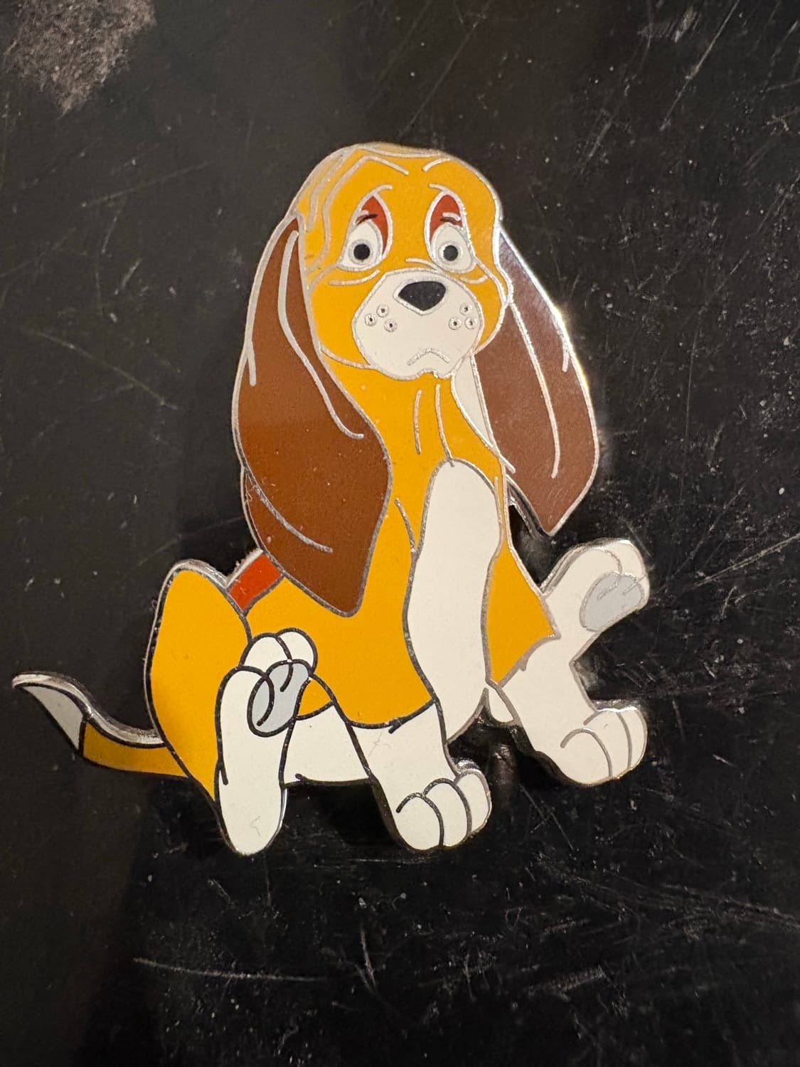 Copper Sitting - The Fox and the Hound fantasy pin