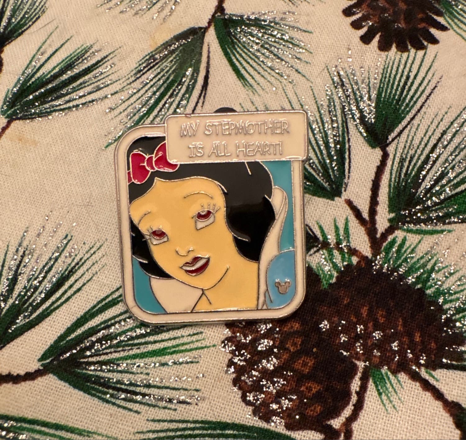 Snow White - My Stepmother Is All Heart! Princess Quote Hidden Mickey Pin