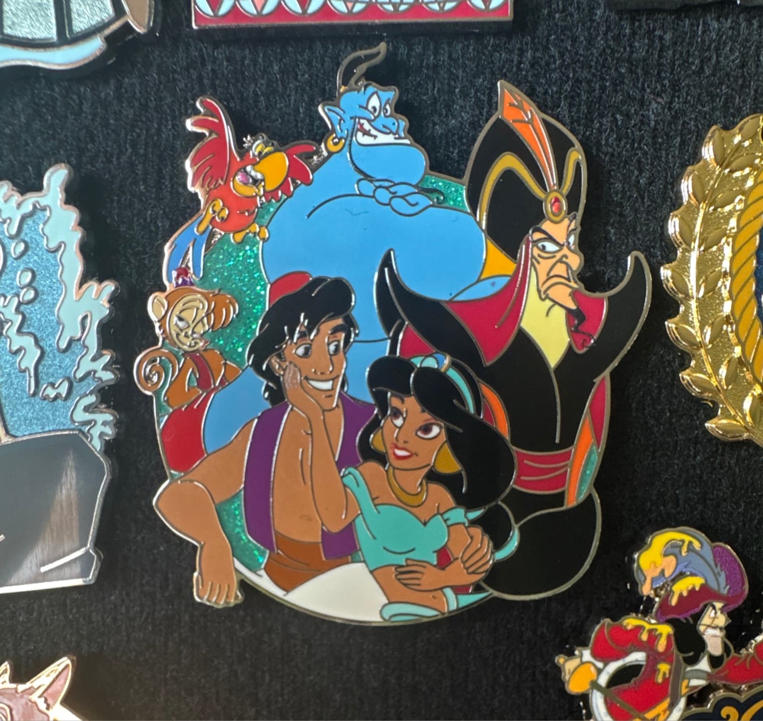 Aladdin Cast Character Cluster Pin front