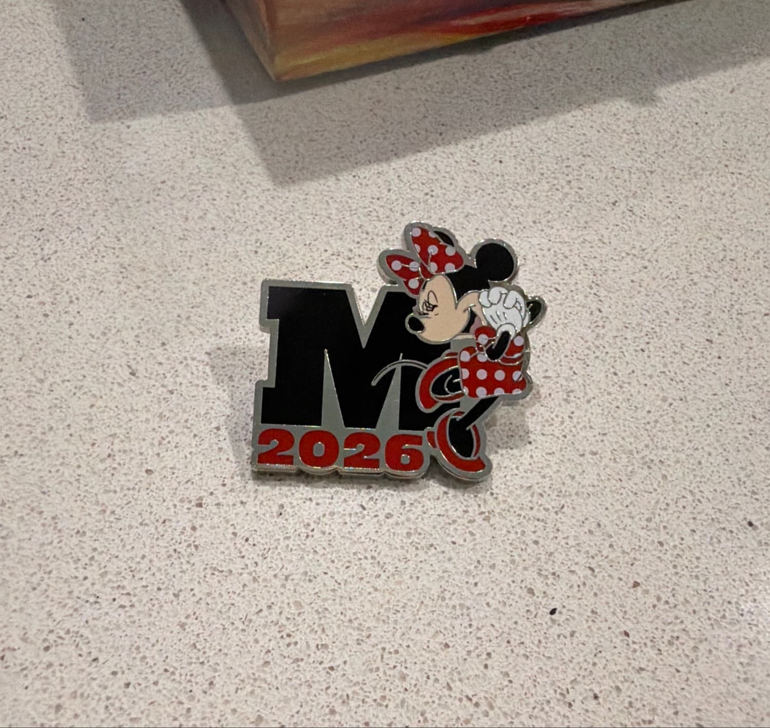 Minnie Mouse 2026 Dated Pin with 'M' front