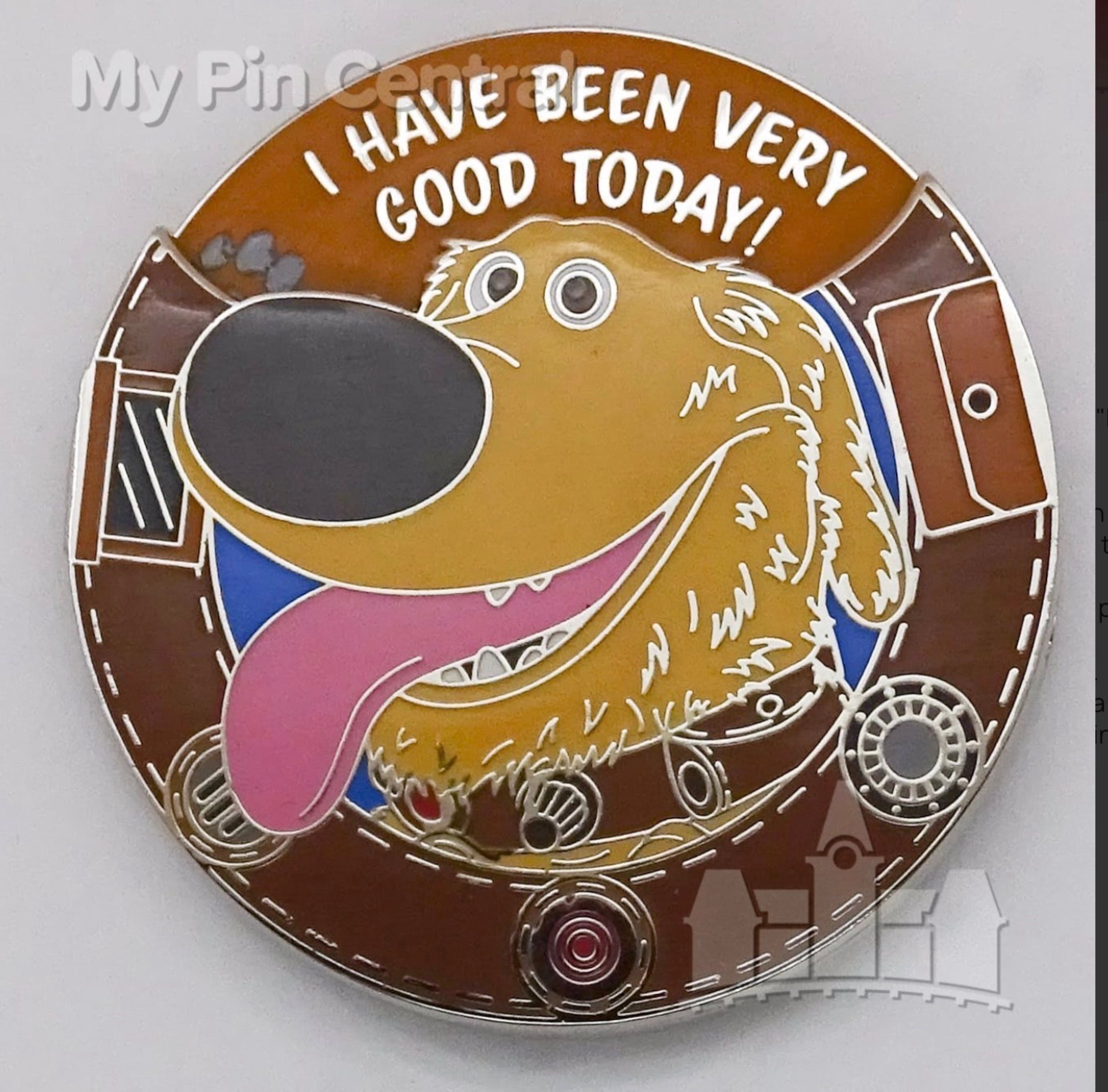 Dug Rotating Quotes Spinner Pin - I Have Been Very Good Today! front
