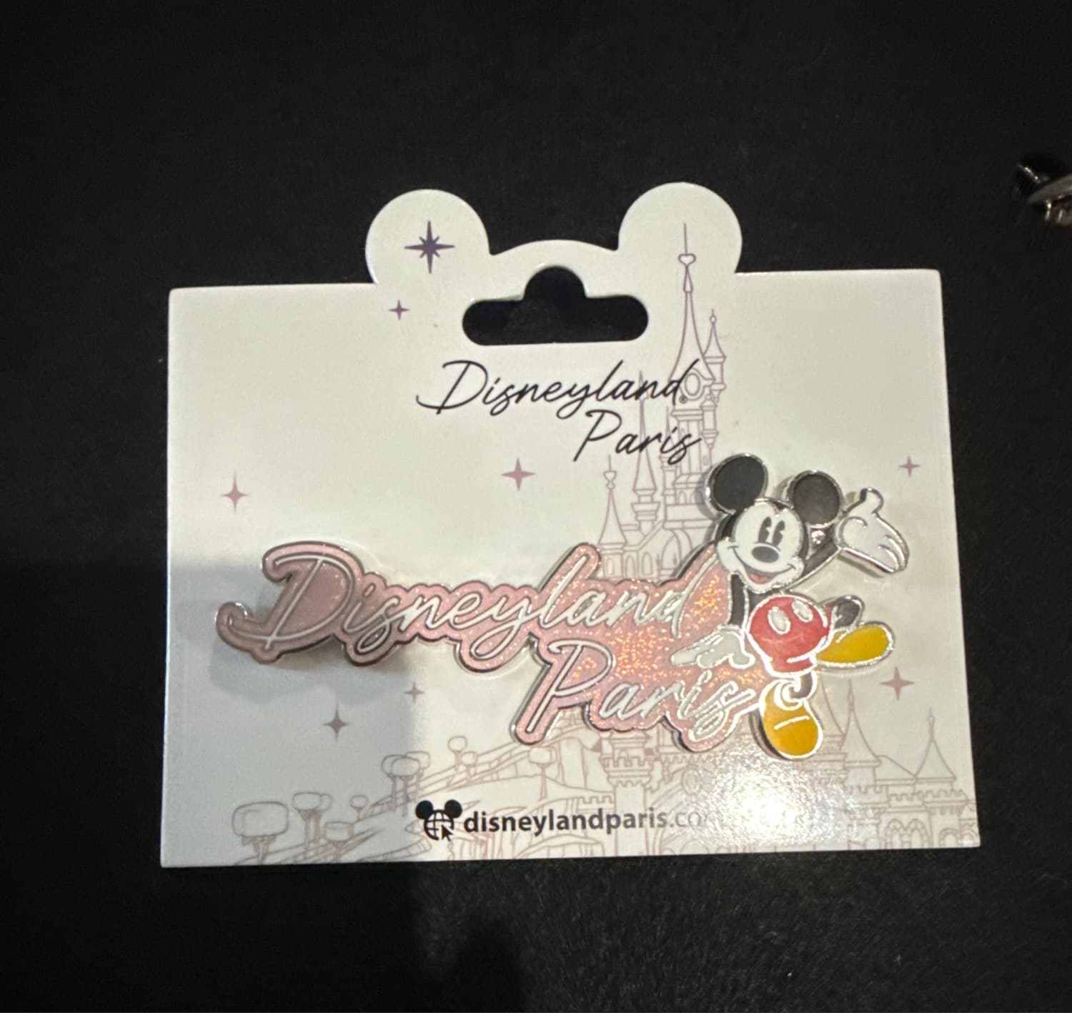 Disneyland Paris Signature Mickey Mouse Glitter Jumbo Pin front