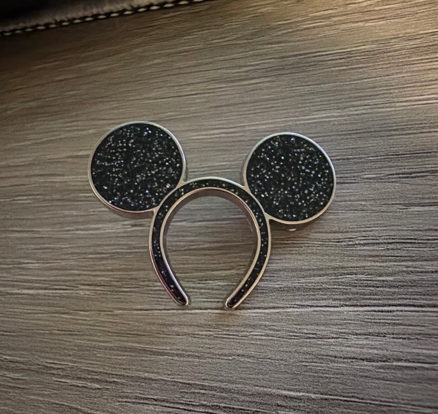 Tokyo Mickey Mouse Ears Hat Black Glitter Pin