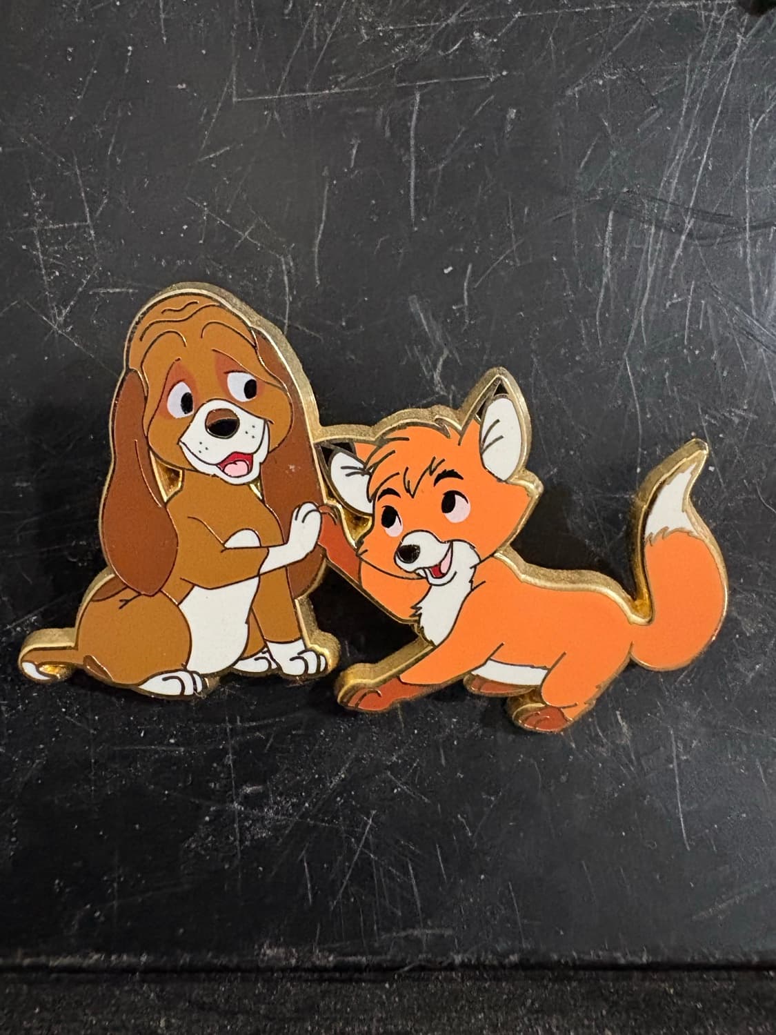 Tod and Copper The Fox and the Hound fantasy pin