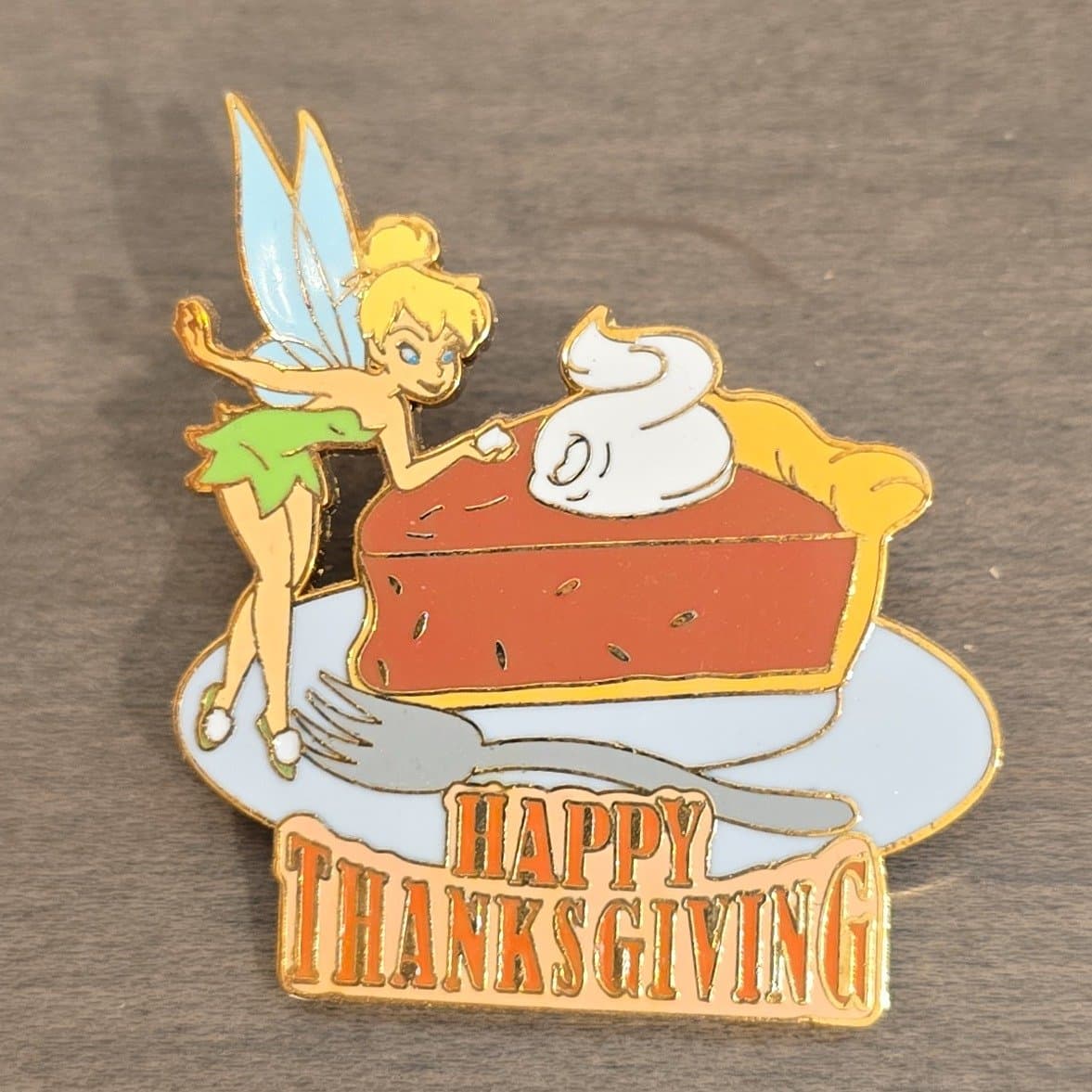 Tinker Bell with Pumpkin Pie Happy Thanksgiving Pin