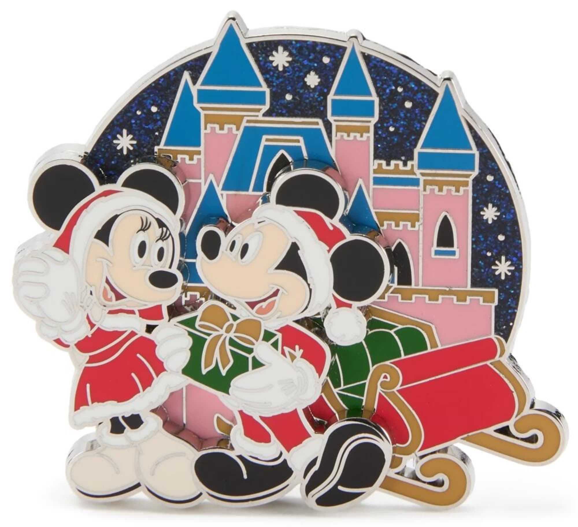 Christmas Festive Mickey and Minnie with Castle and Sleigh 2025 front