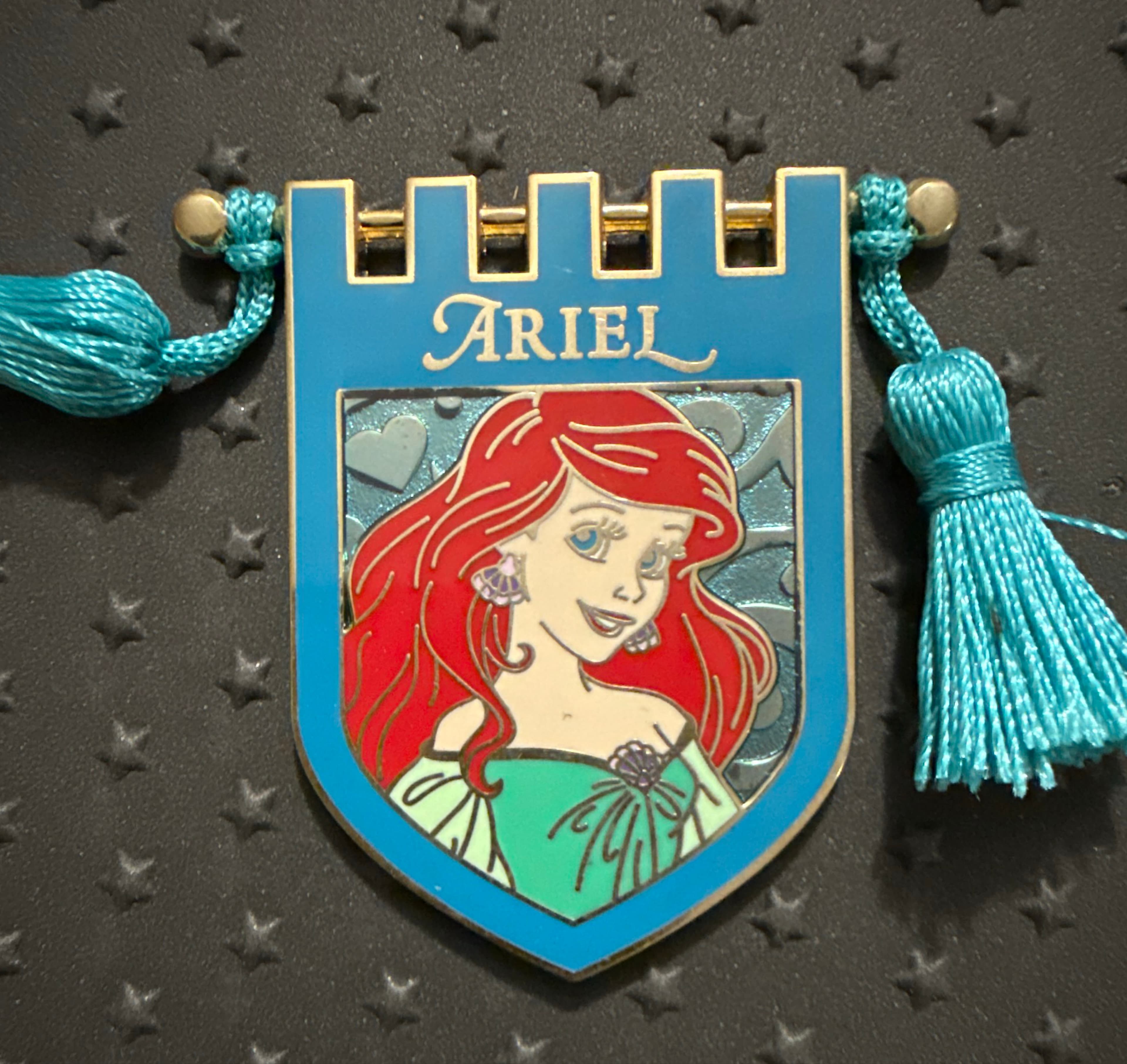 Disney Parks Princess Banner Pin With Tassels - The Little Mermaid Ariel front