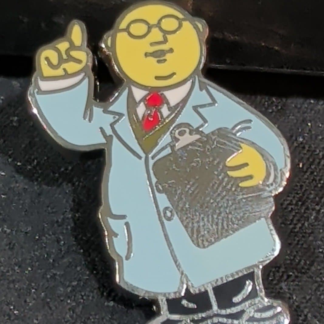 Bunsen with Clipboard and Pointing Finger Pin