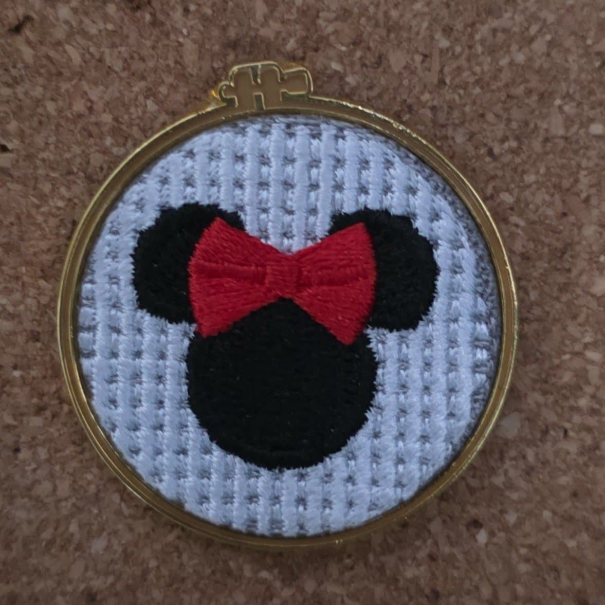 Embroidered Minnie Mouse Cross Stitch