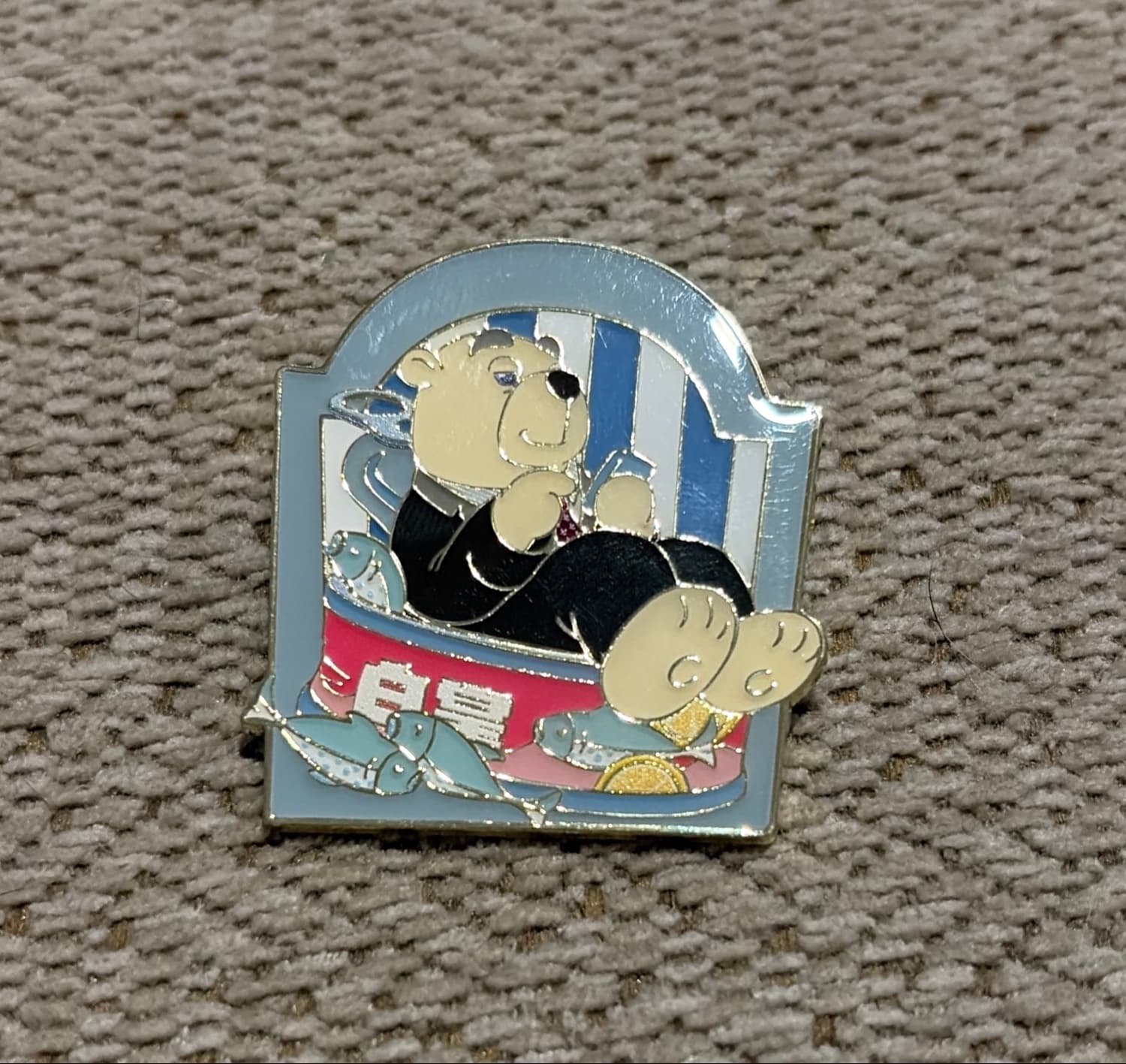 Gentleman Bear in Canned Fish Pin