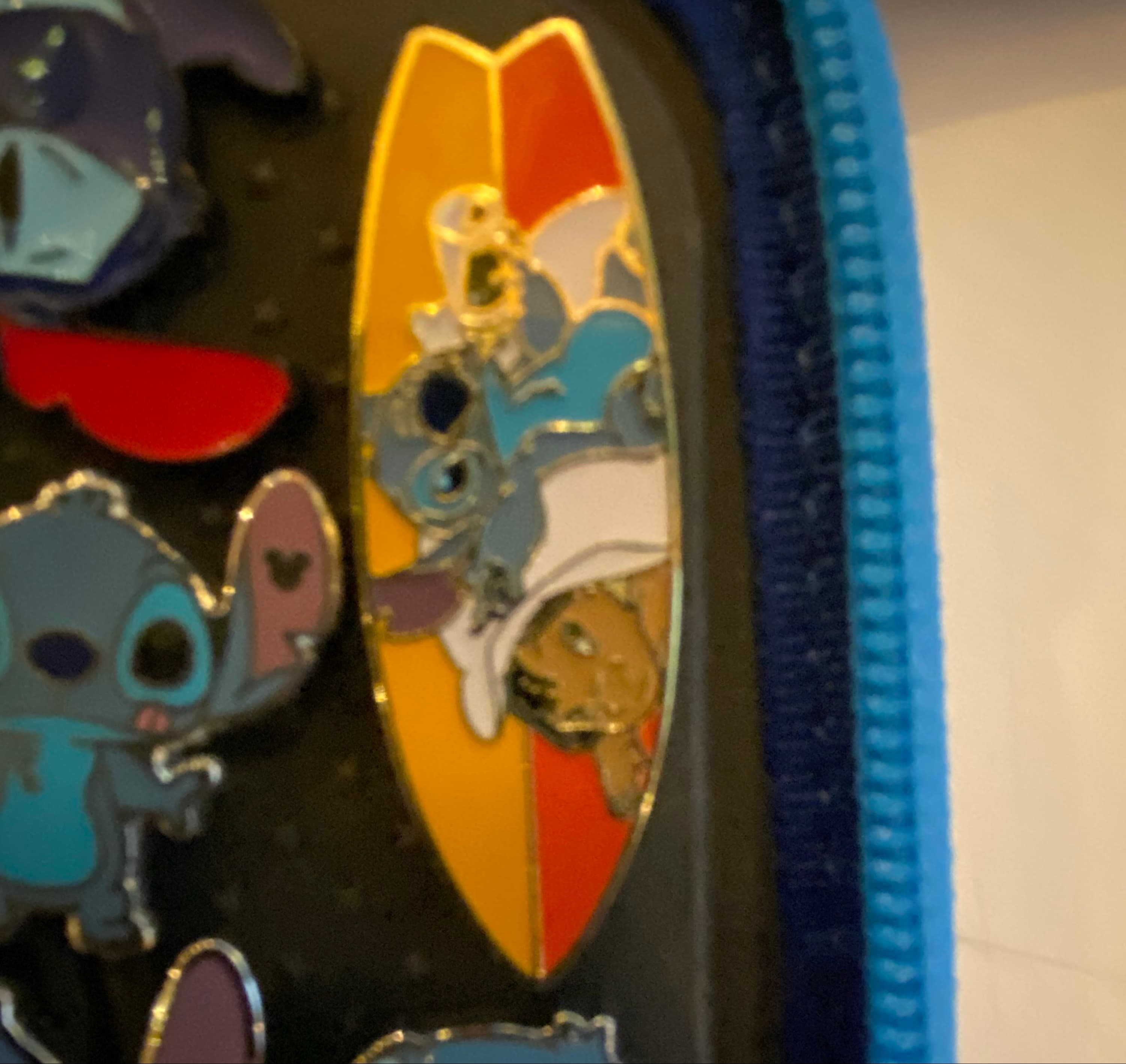 Lilo & Stitch Surfing Portraits - Stitch and Lilo Upside Down Surfboard