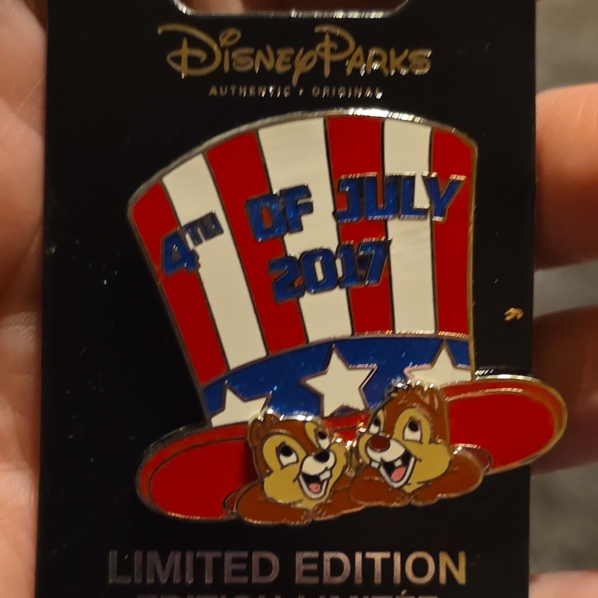 Chip & Dale Fourth of July 2017 Pin front