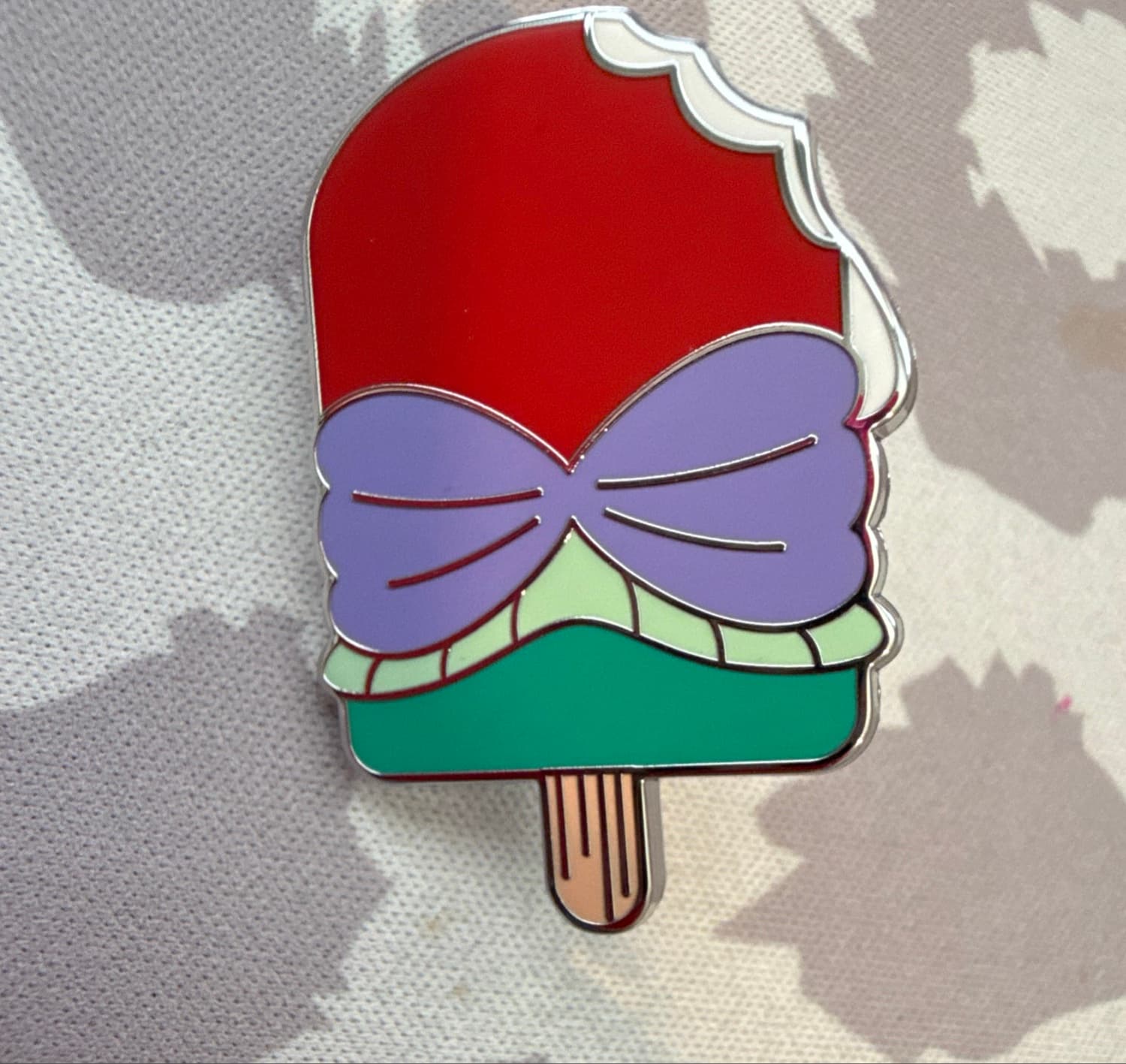 The Little Mermaid Ariel Ice Cream Bar Enamel Single Trading Pin front