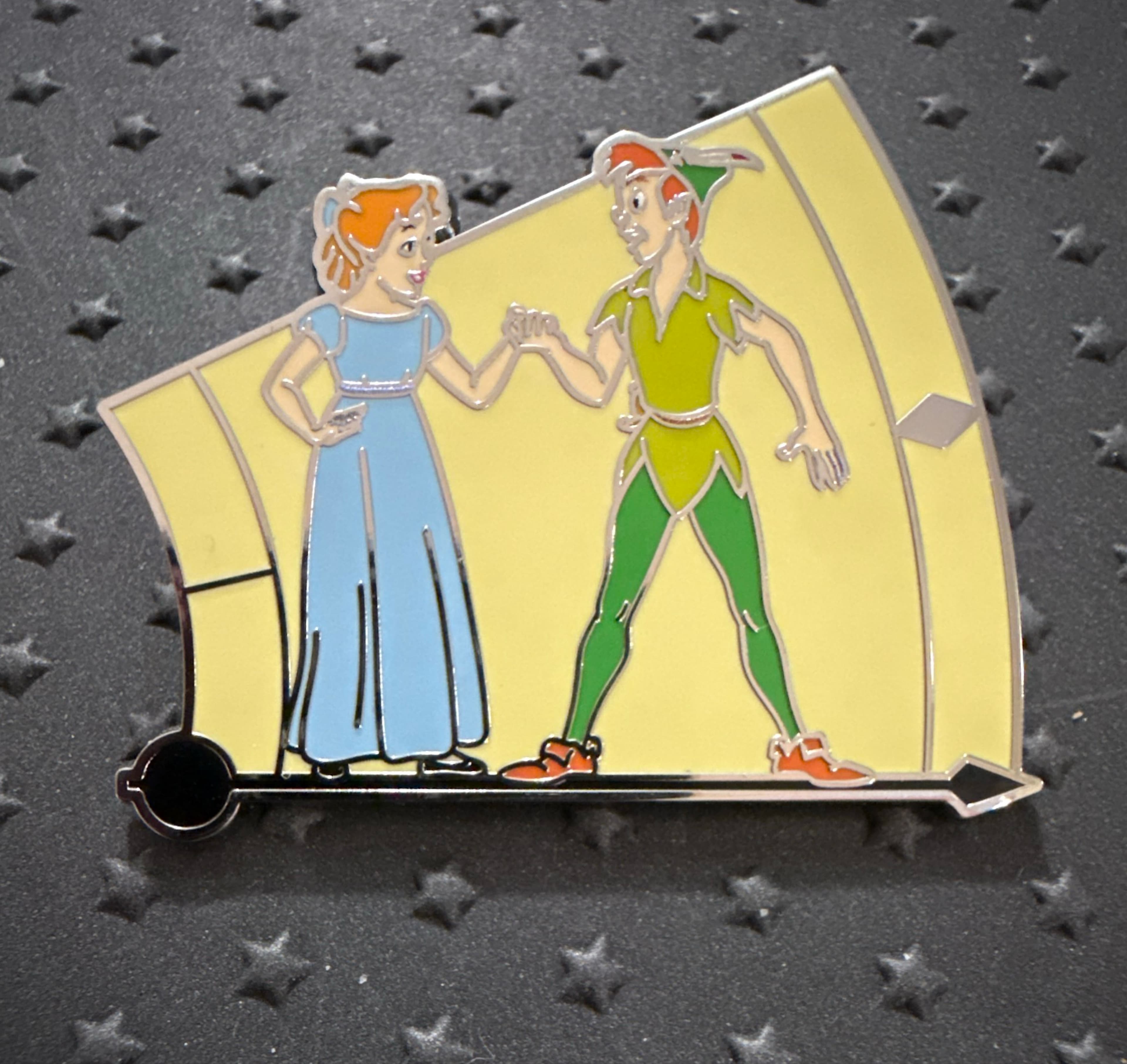 Peter Pan & Wendy Clock Pin front