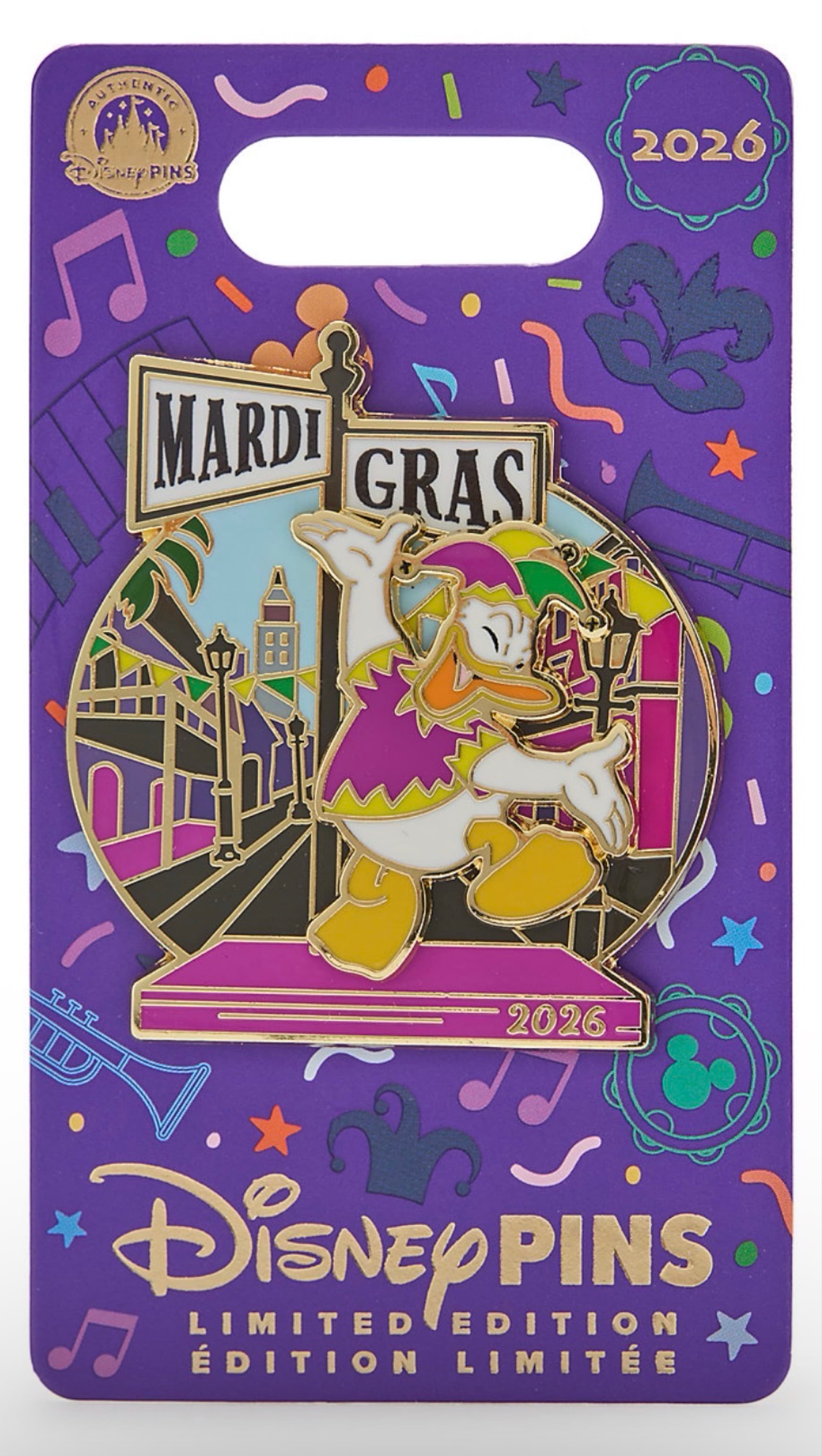 Donald Duck Mardi Gras 2026 Pivot Pin