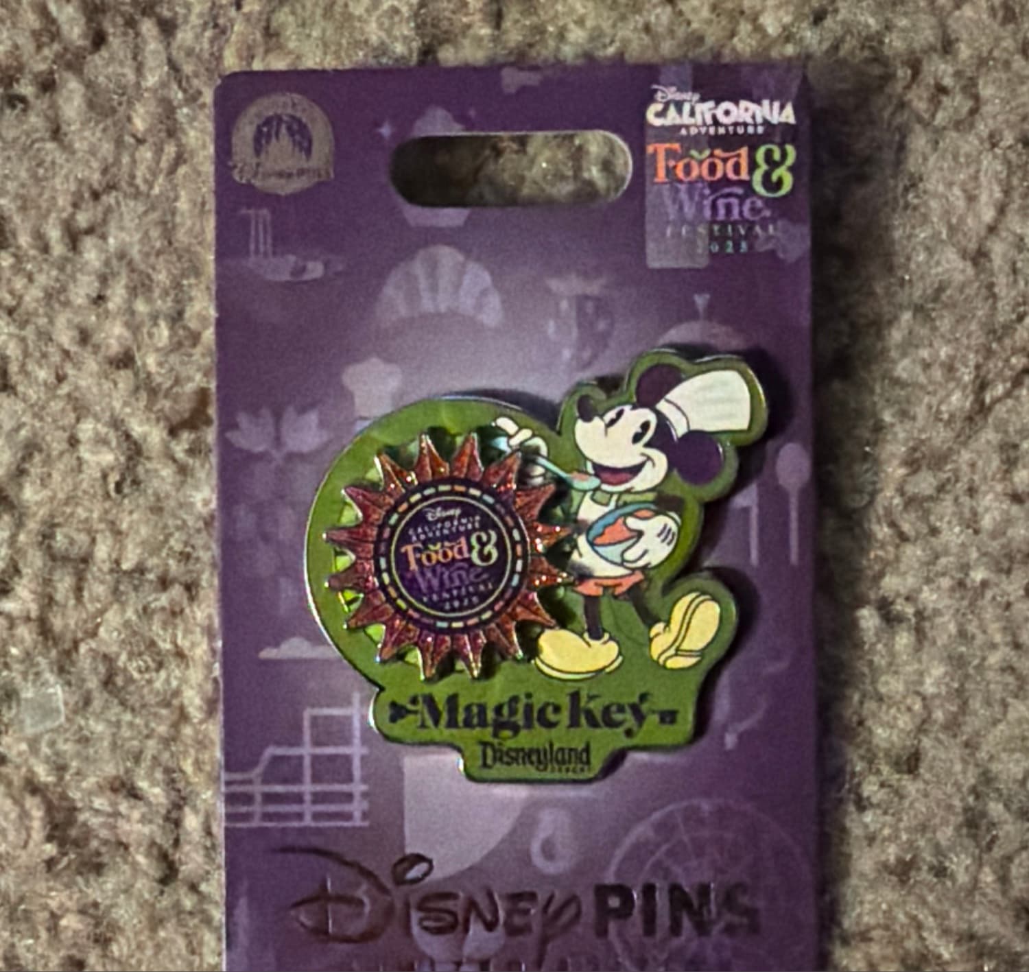 Mickey Mouse Chef Magic Key Disney California Adventure Food & Wine Festival 2023 Pin front