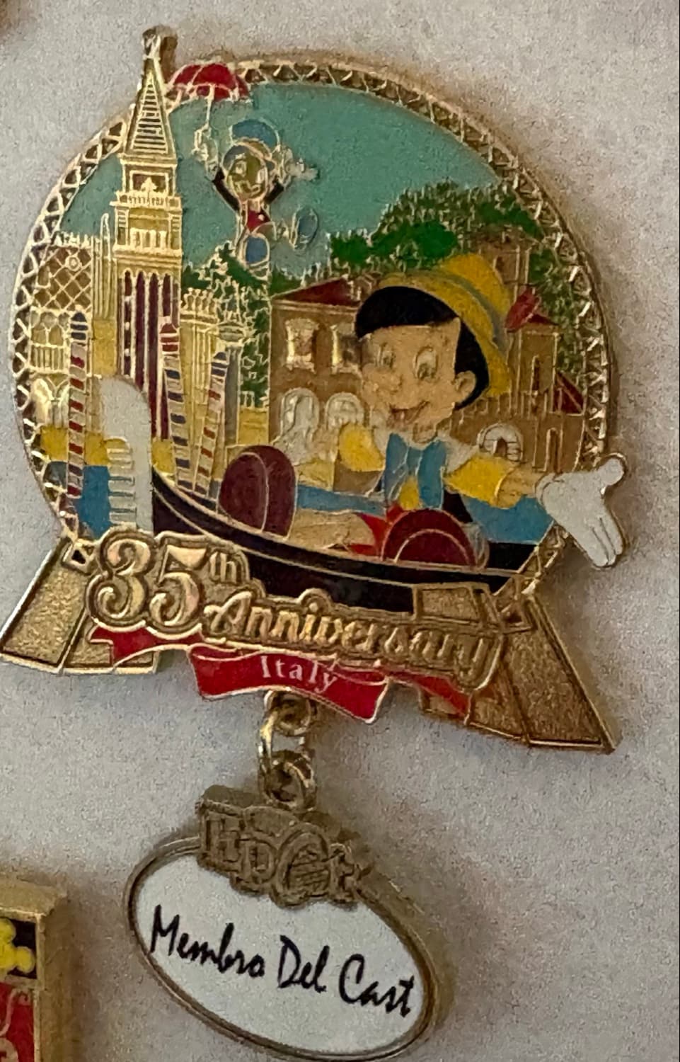 EPCOT 35th Anniversary Italy Pinocchio & Jiminy Pin
