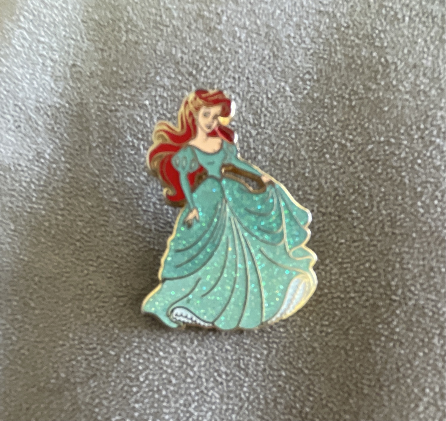 Disney 2009 The Little Mermaid Ariel Sparkle Glitter Dress Pin