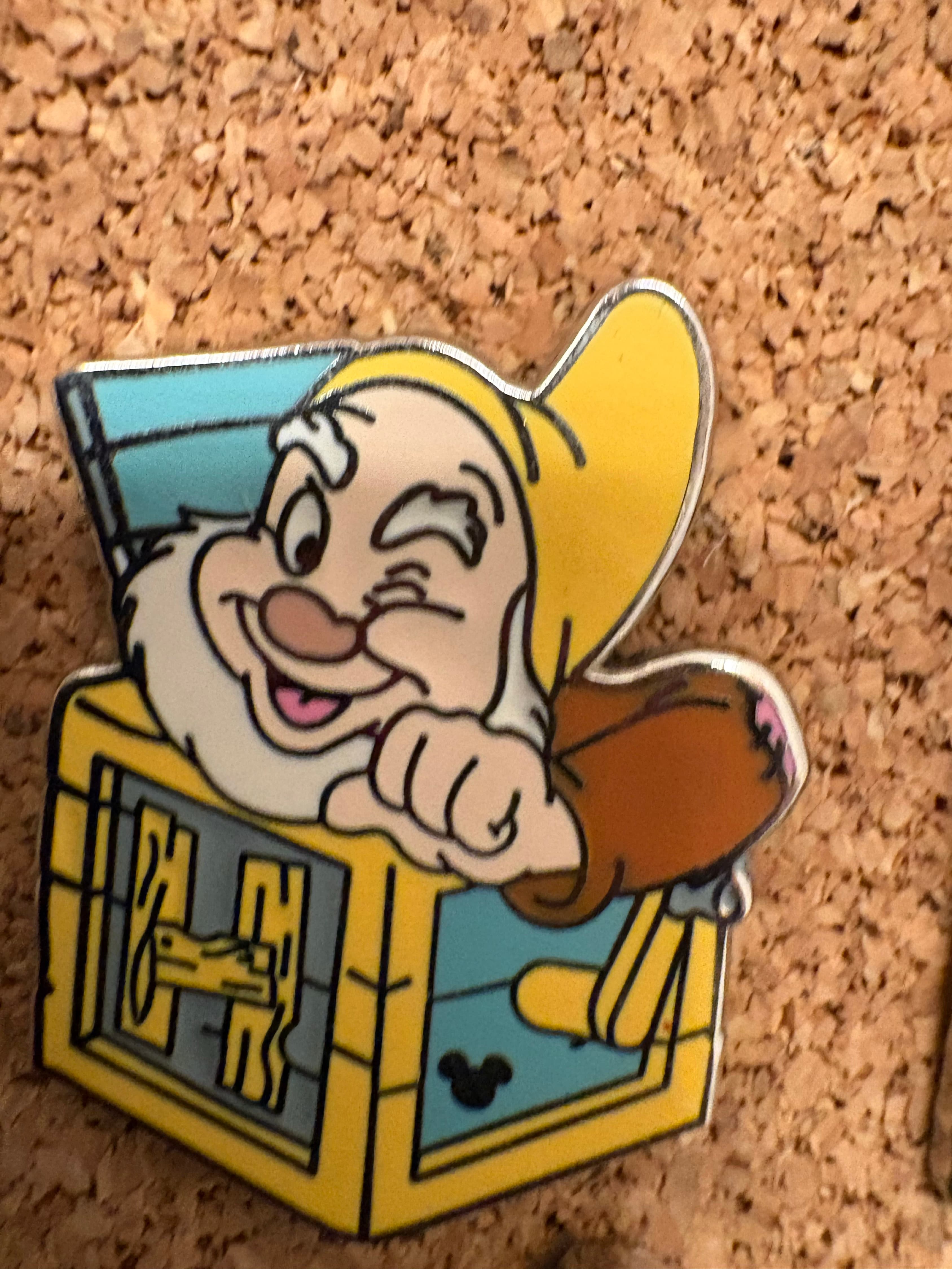Happy Dwarf Jack in the Box Pin front