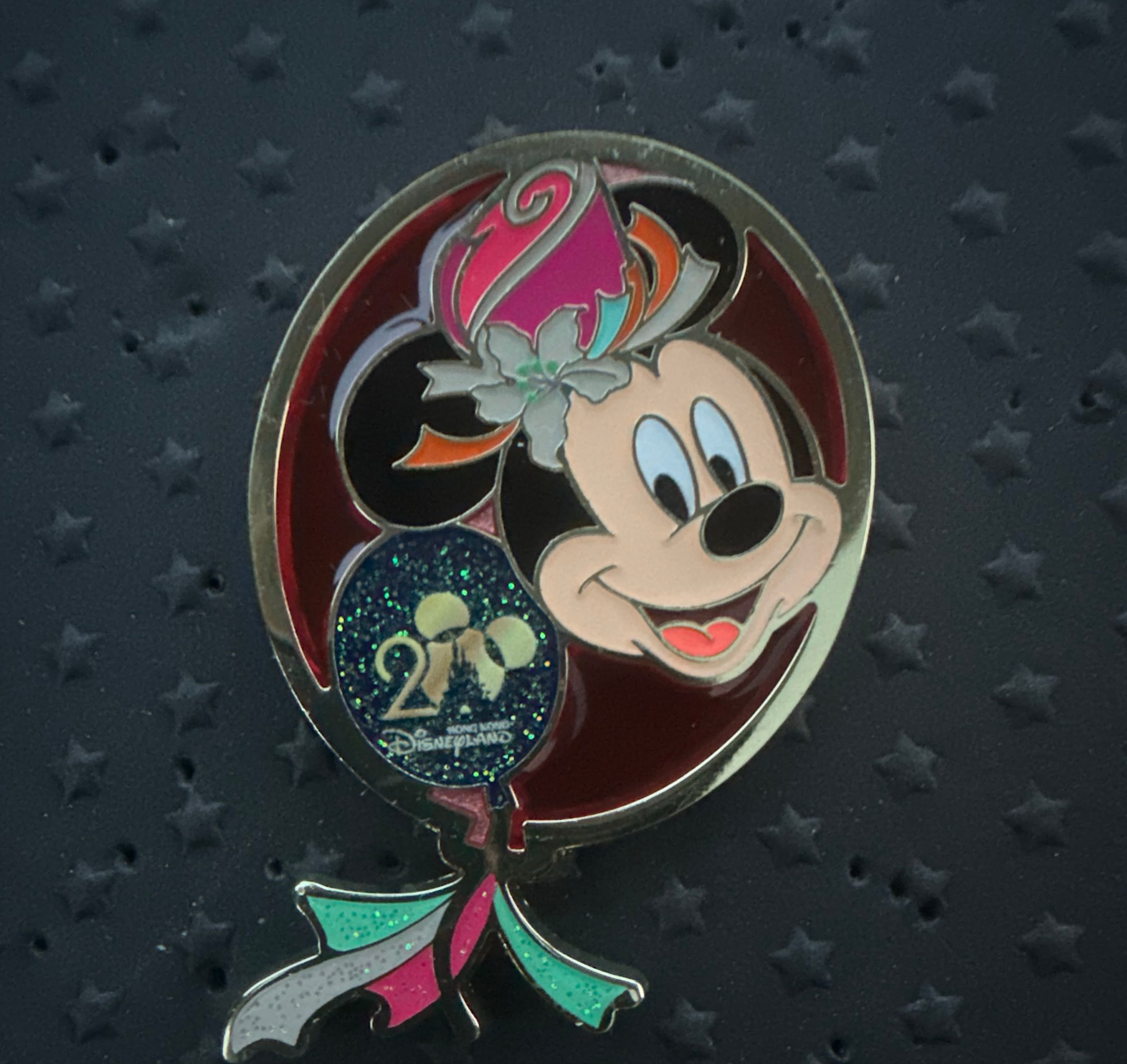 Mickey Mouse 20th Anniversary Grand Celebration Balloon Pin - Hong Kong Disneyland front