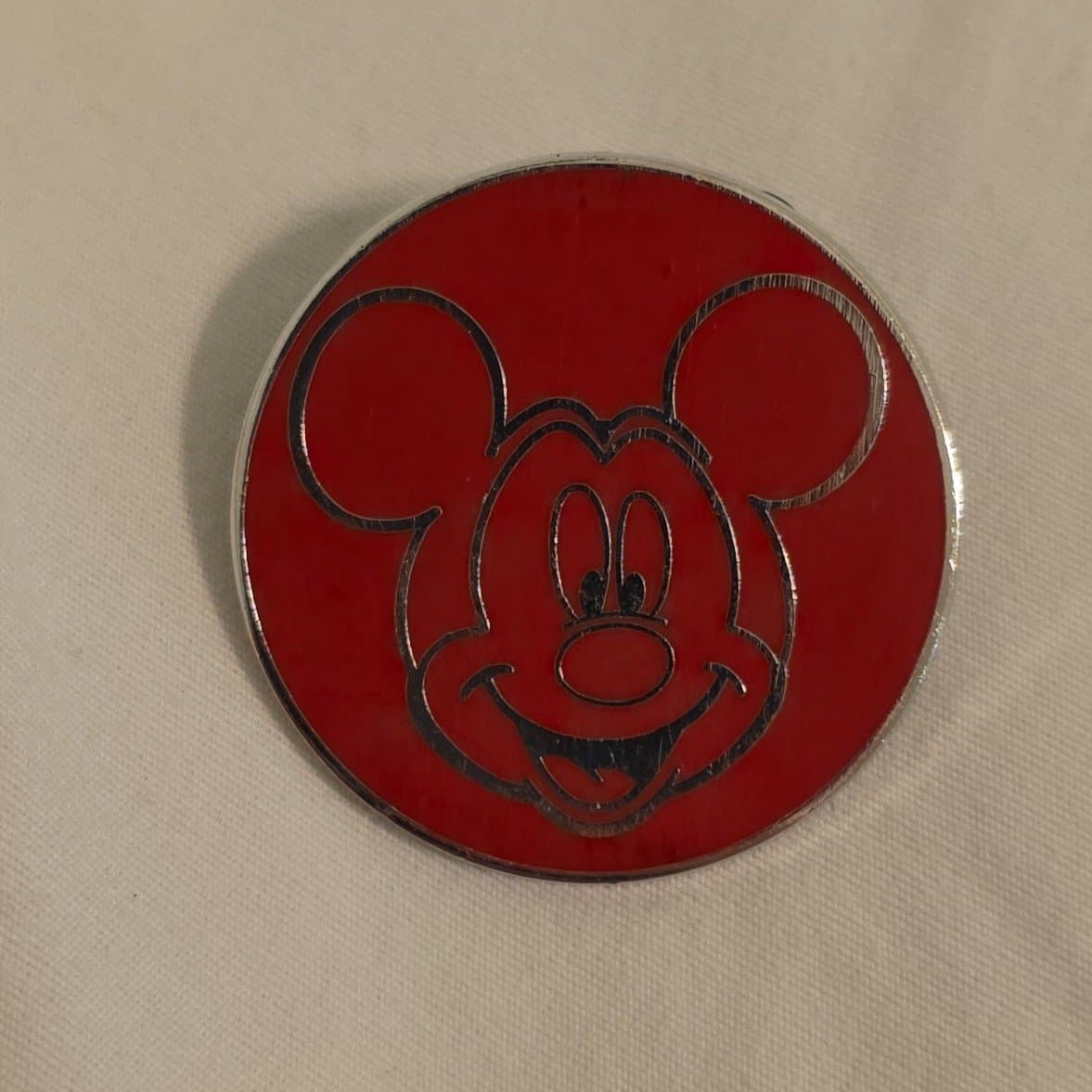 Mickey Mouse Outline in Red Circle