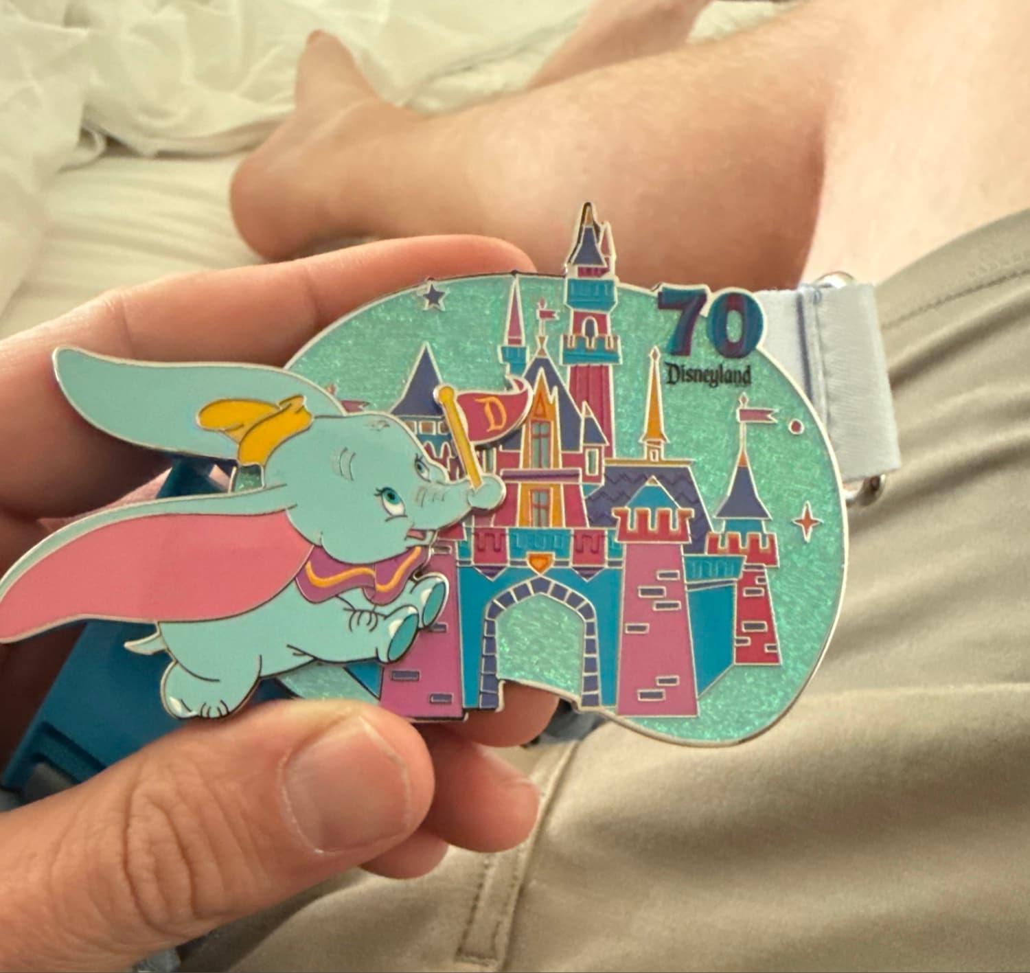Dumbo with Disneyland Castle - Disneyland Resort 70th Anniversary Celebration Pin