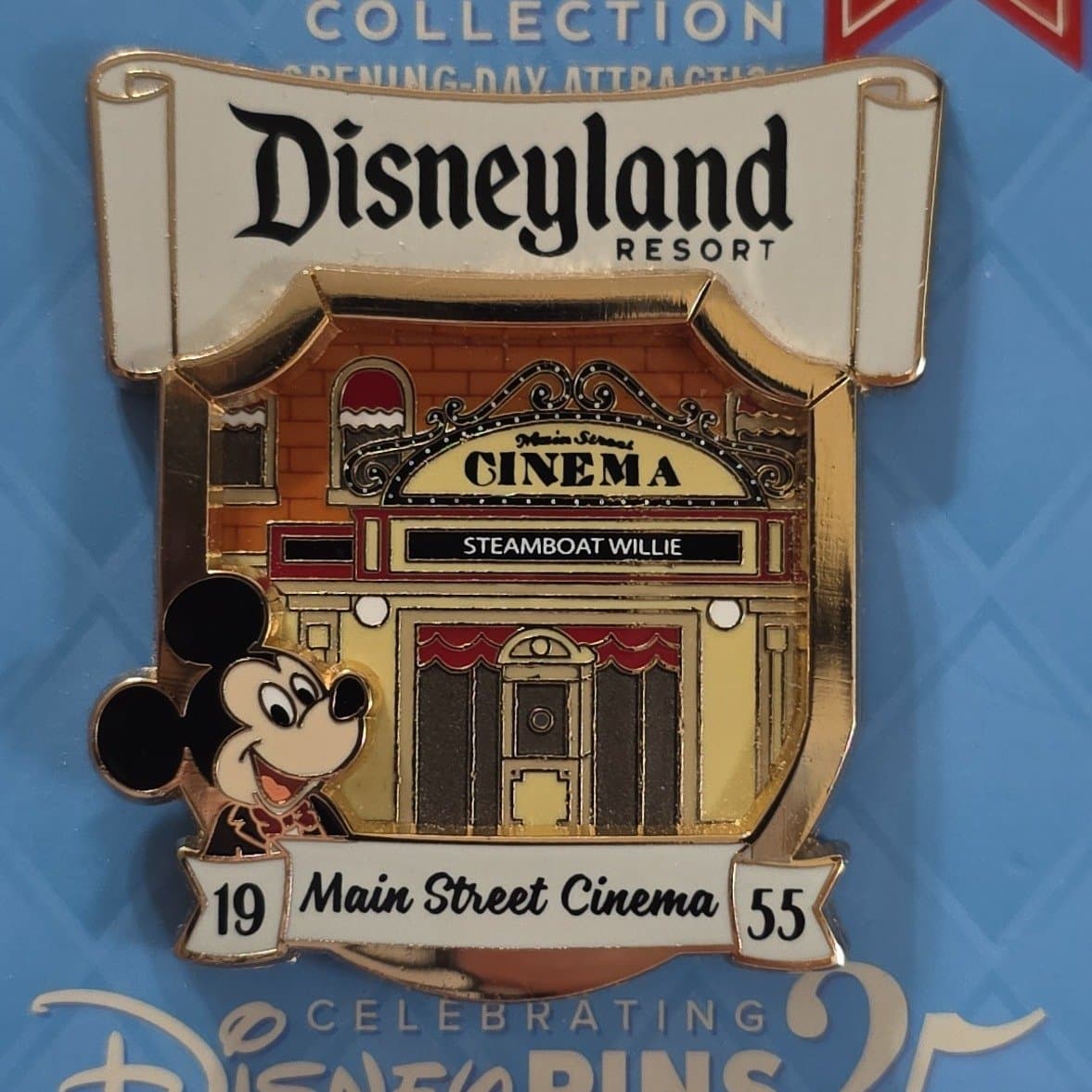 Disneyland Opening Day Attraction Posters: Main Street Cinema Mickey Mouse front
