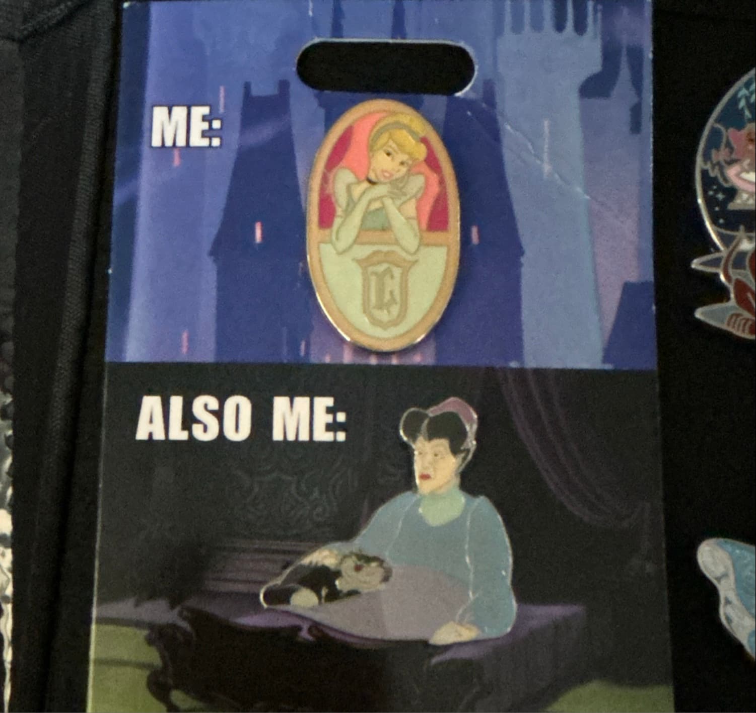 Me Also Me - Cinderella & Lady Tremaine Meme D-Flair Pin Set front