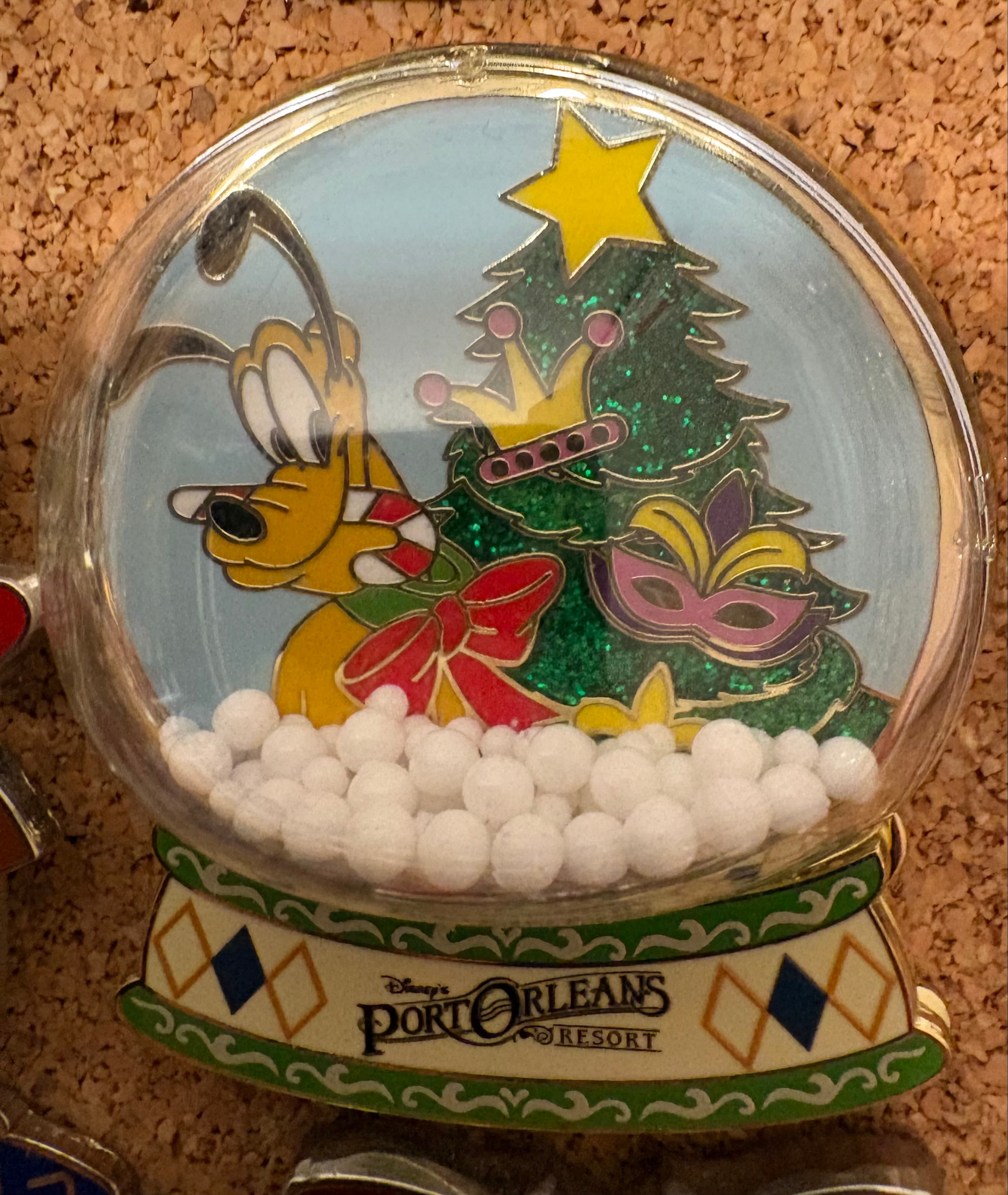 Pluto - Port Orleans Resort Holiday Snow Globe Pin 2025 front