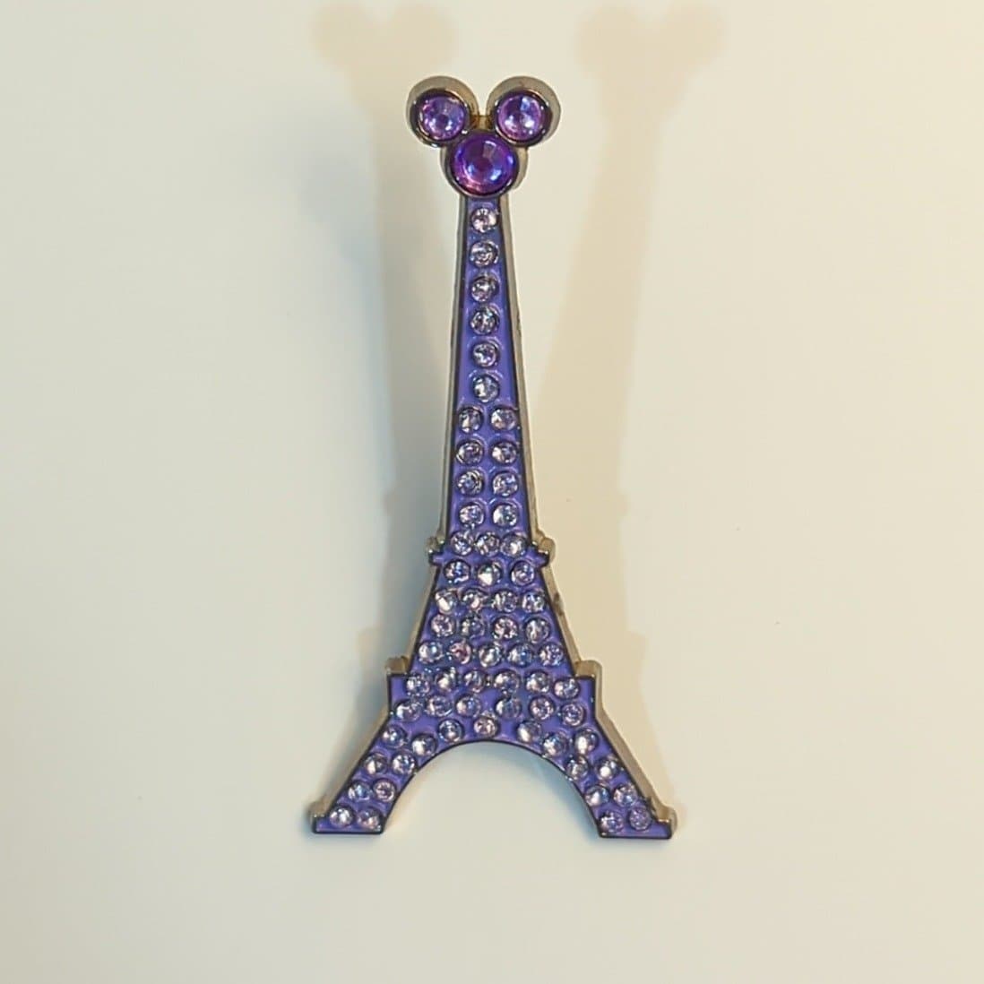 Purple Rhinestone Eiffel Tower with Mickey Ears