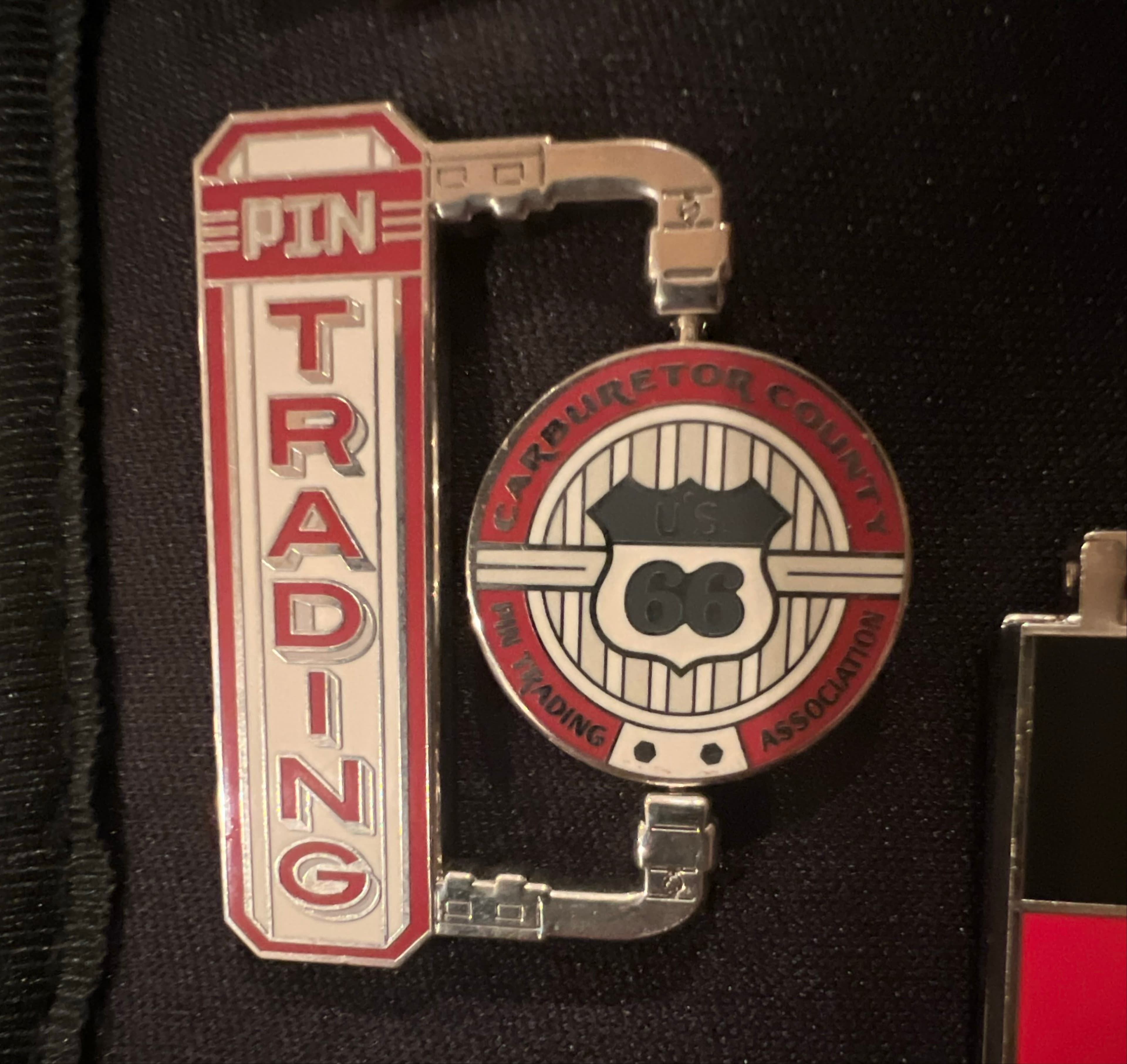 Carburetor County Pin Trading Association Gas Pump Pin front