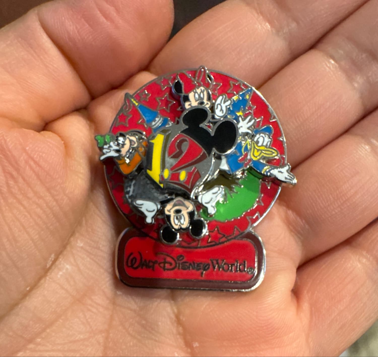 Walt Disney World 25th Anniversary Sorcerer Mickey and Friends Pin front