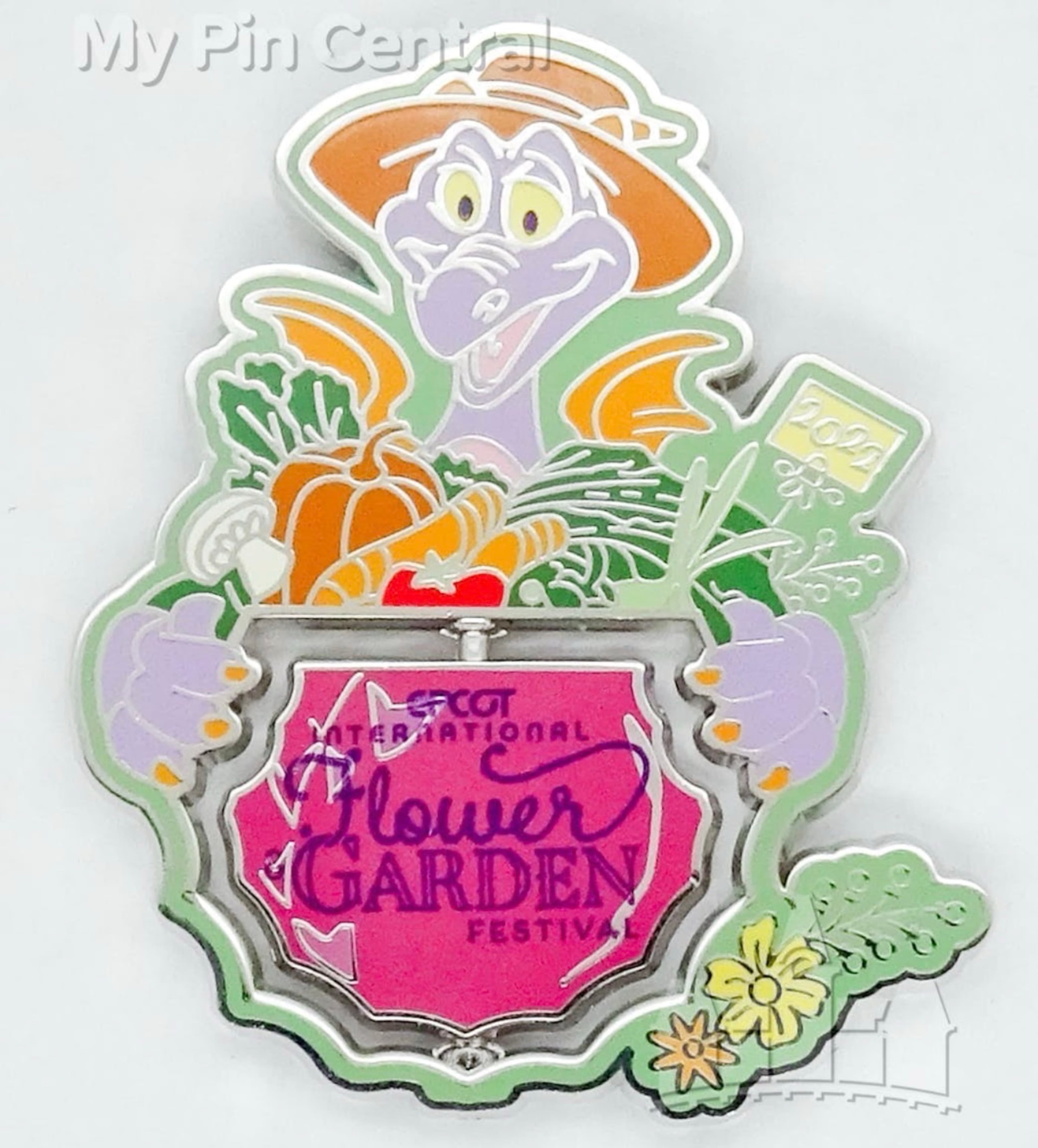 Figment - Grown with Imagination - EPCOT International Flower & Garden Festival 2022 Spinner Pin front