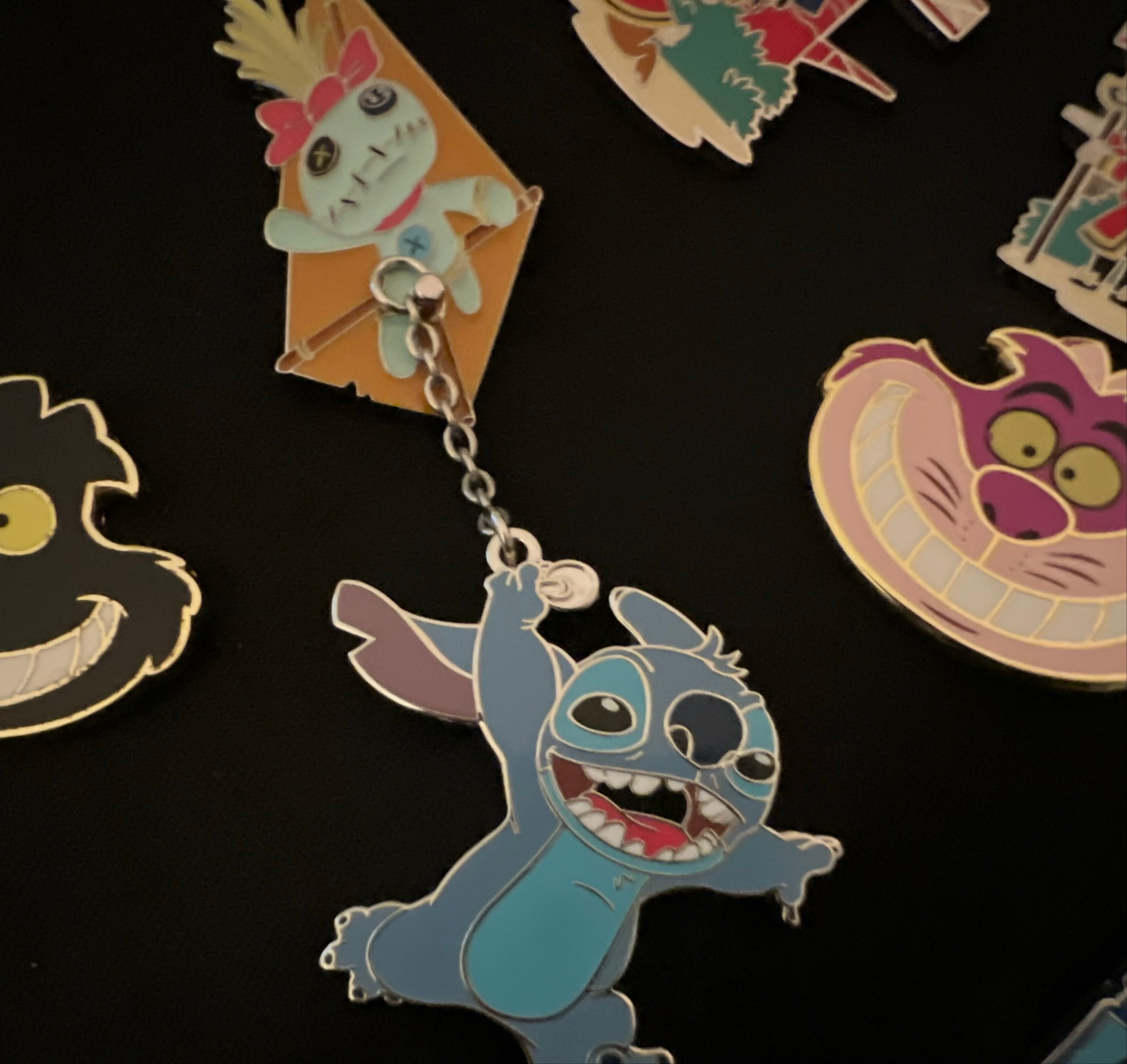Stitch Flying a Scrump Kite Dangle Pin