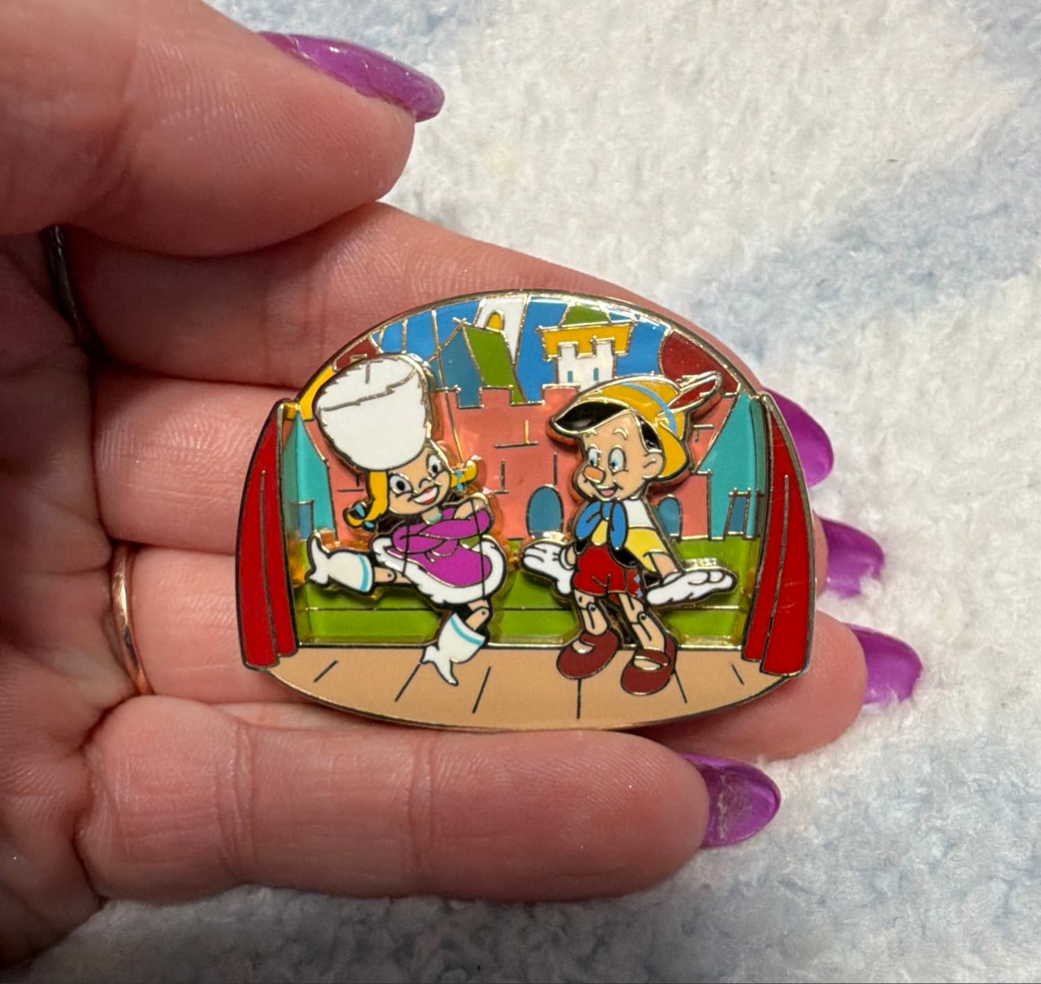 Pinocchio and Russian Puppet Girl on Stage front