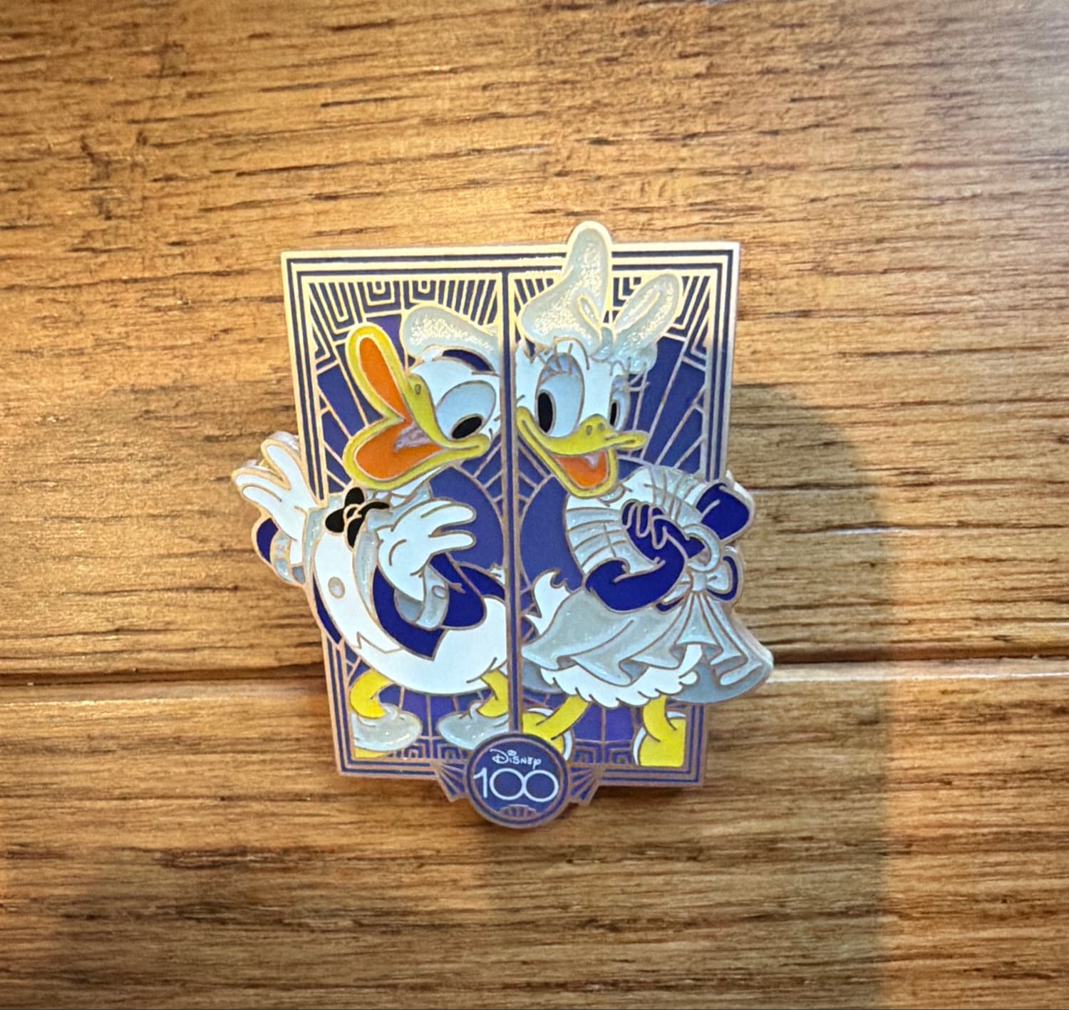 Donald and Daisy Duck Disney100 Platinum Celebration Pin front