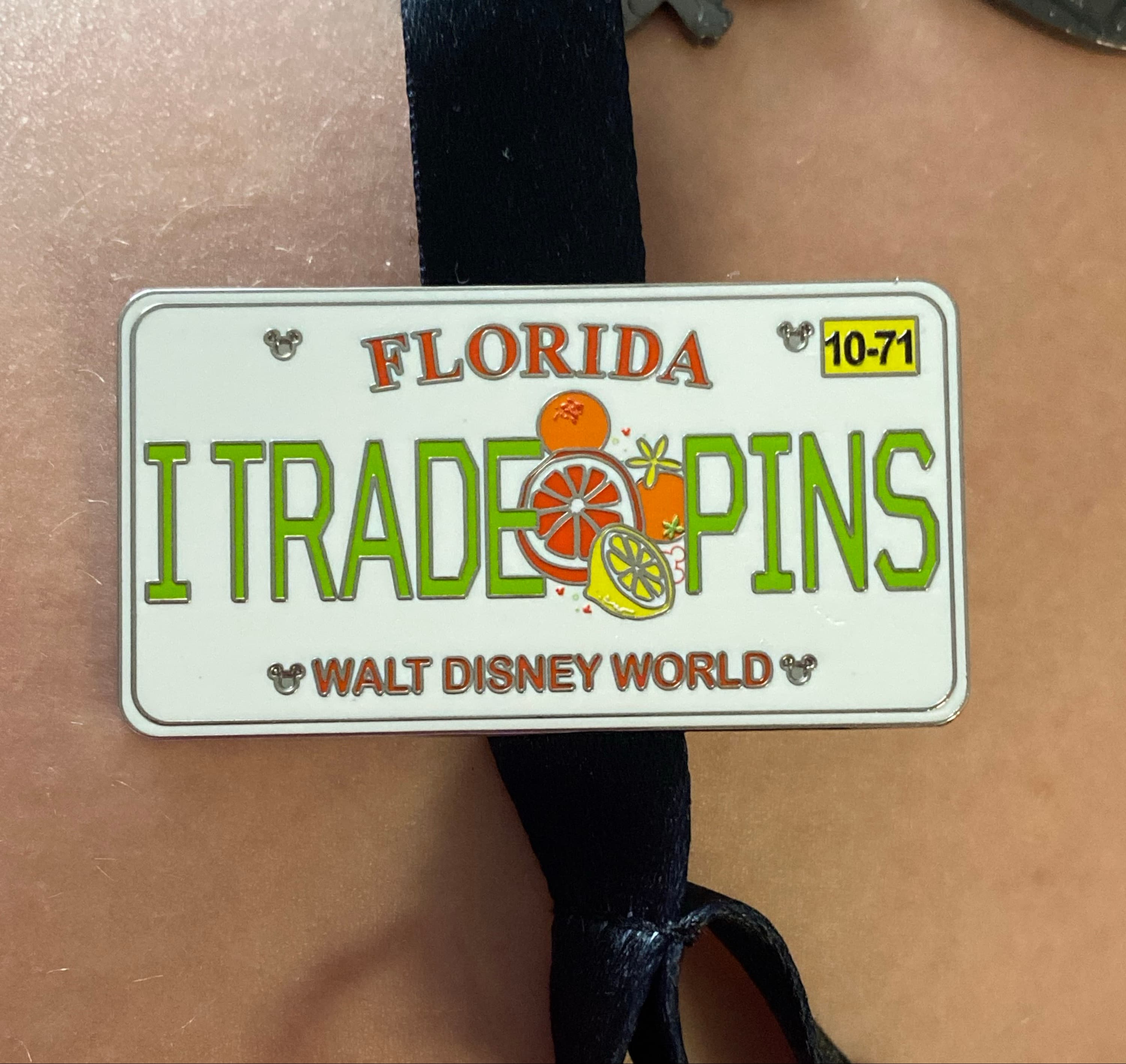 I Trade Pins Florida License Plate - Celebrating 25 Years of Disney Pin Trading front