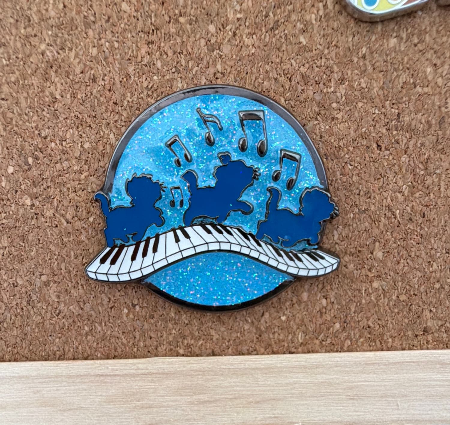 Loungefly Disney The Aristocats Kitten Silhouettes Piano Glitter Enamel Pin