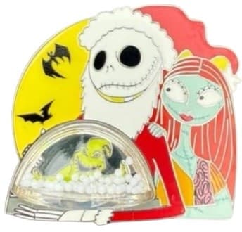 Santa Jack and Sally Snow Globe