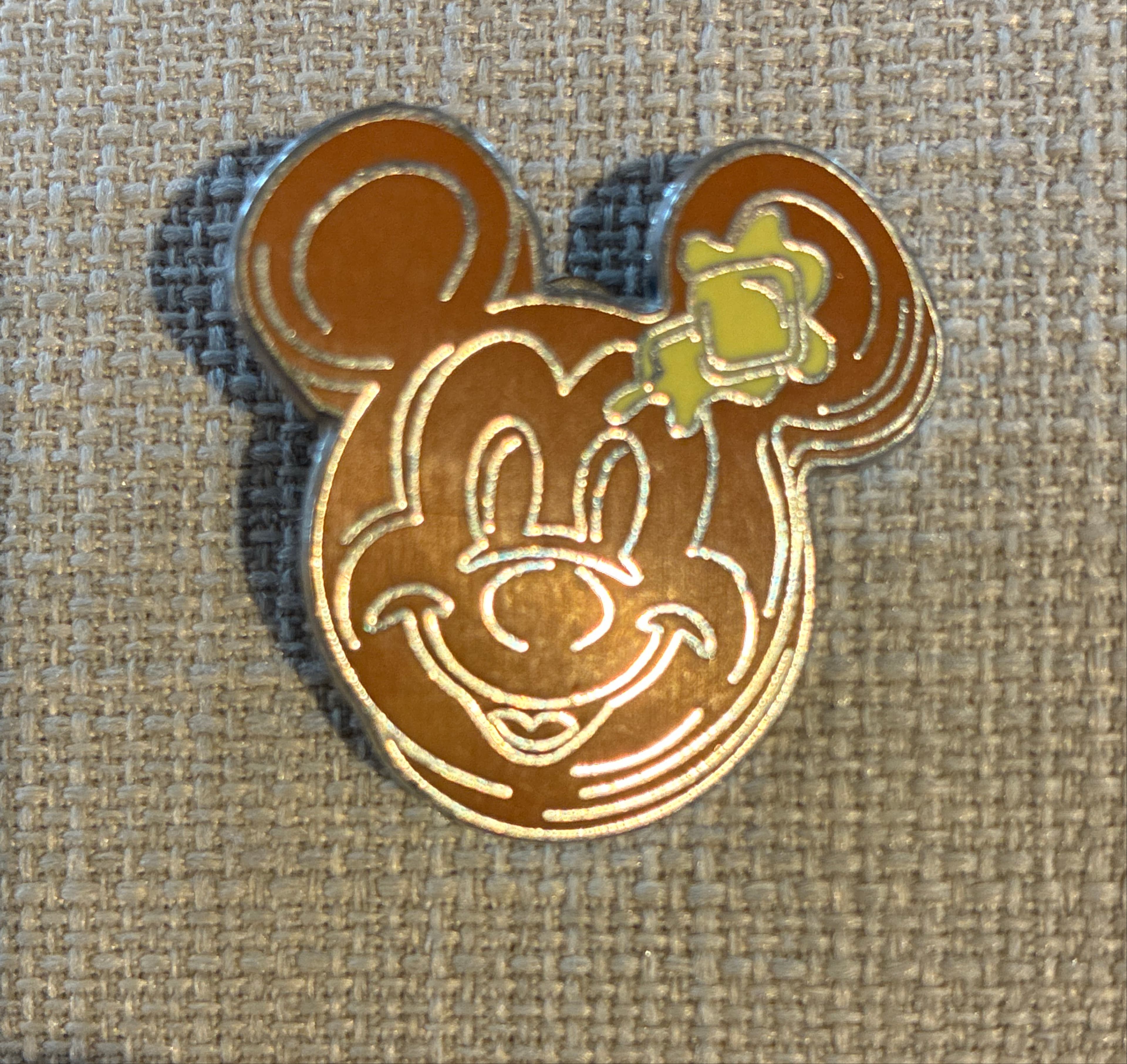 Mickey Mouse Head - Brown with Yellow Hidden Mickey