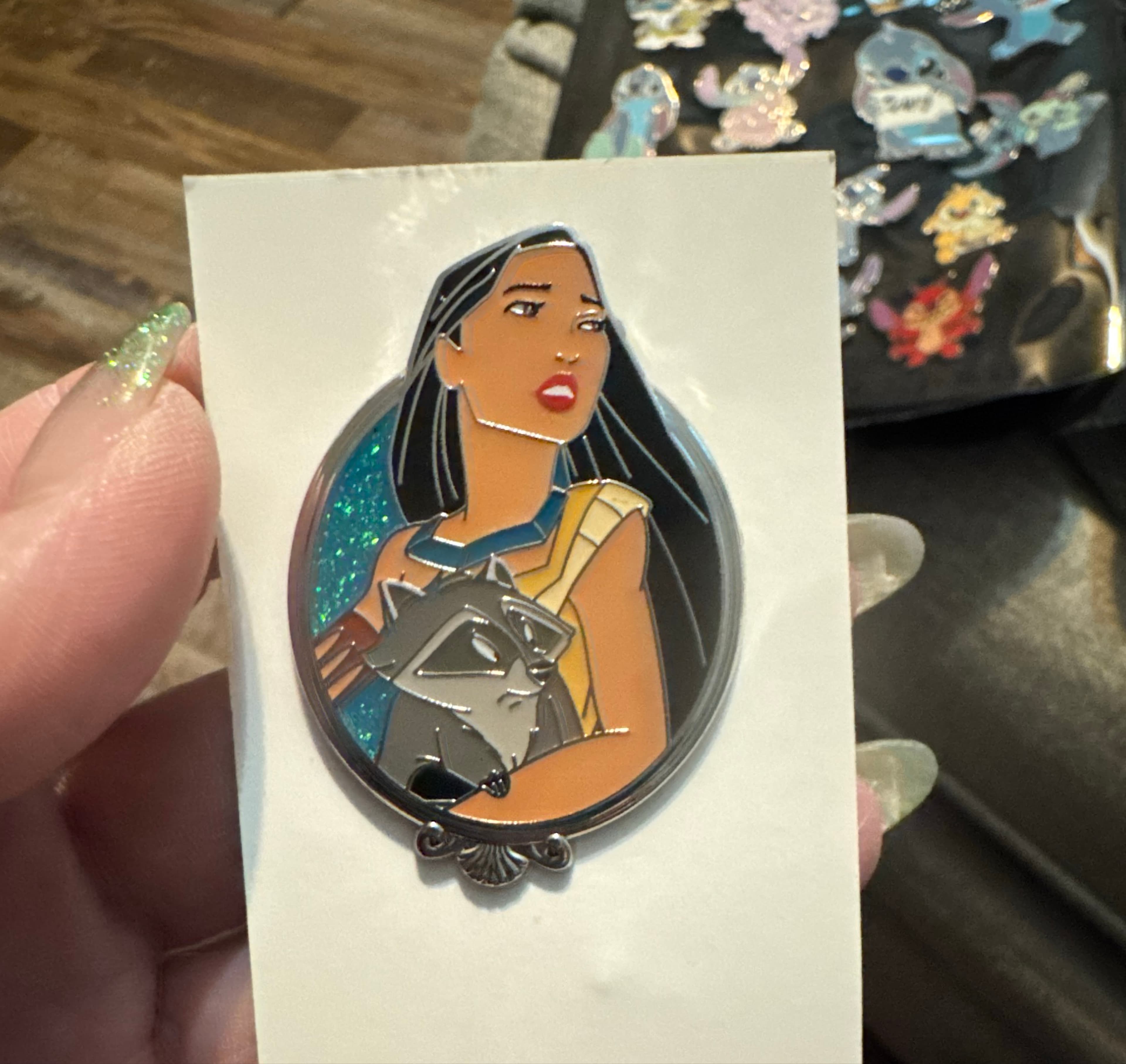 Pocahontas with Meeko - Princess Glitter Portraits Collection front