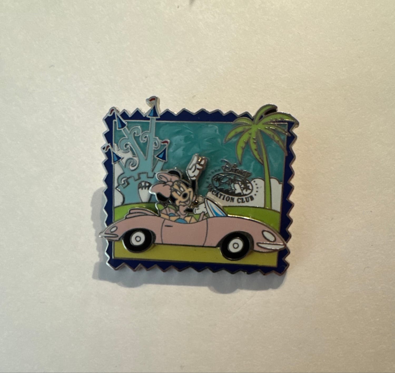 Minnie Mouse in Pink Car Disney Vacation Club Stamp Pin